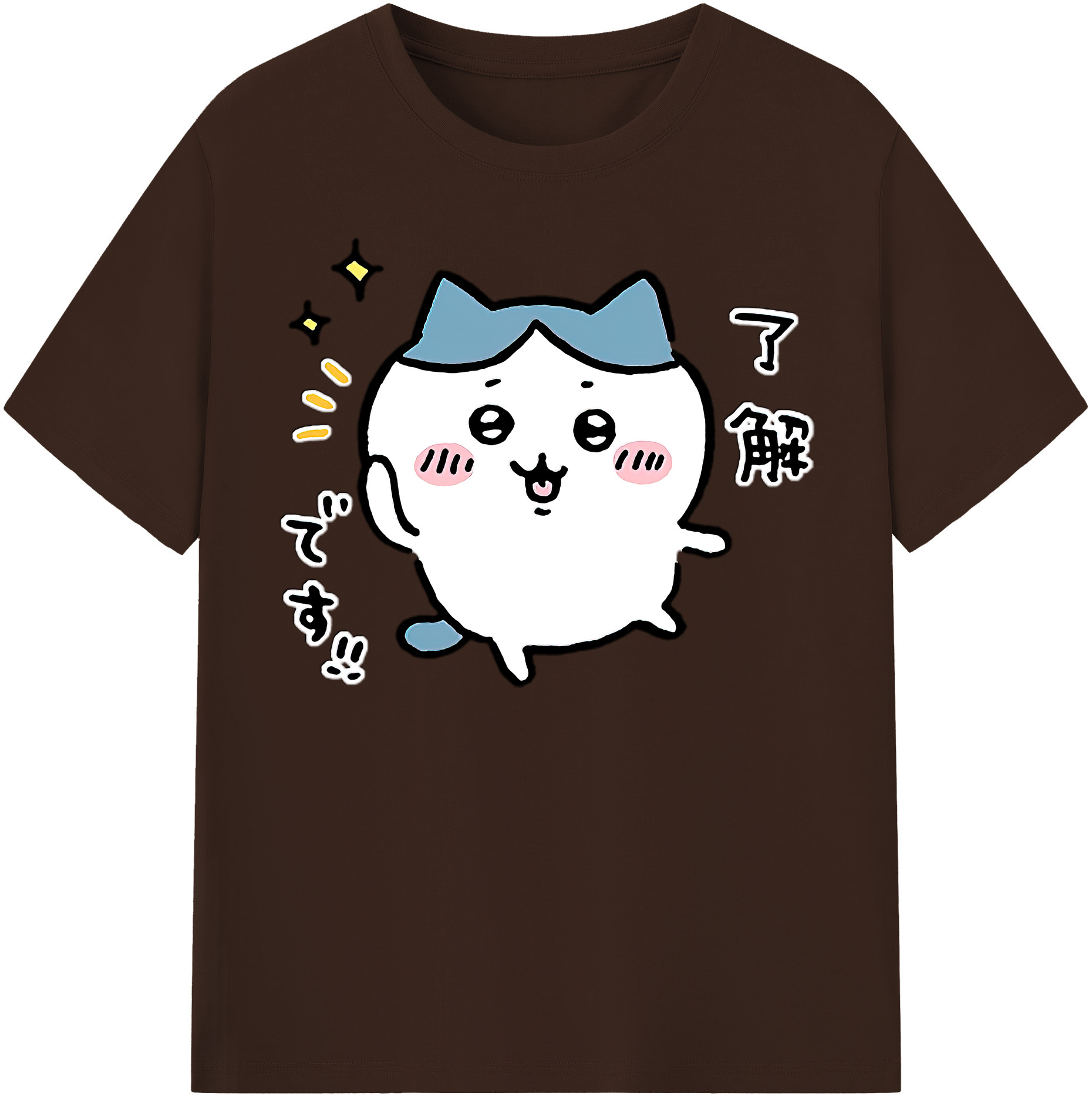 （画像用） ちいかわ ハチワレ Chii-kawa hachiware 綿100％半袖Tシャツ（フロントプリント）