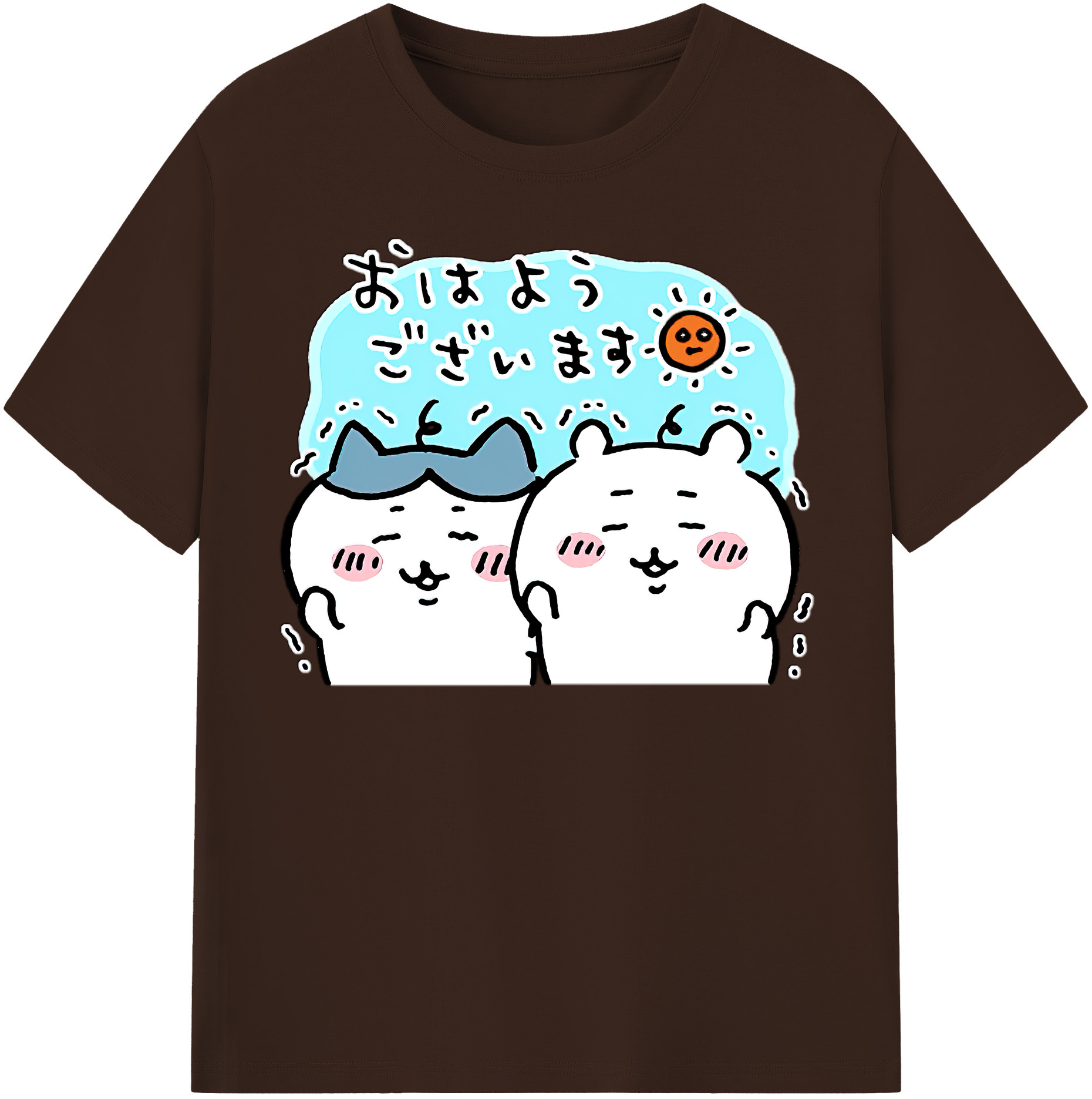 （画像用） ちいかわ ハチワレ Chii-kawa hachiware 綿100％半袖Tシャツ（フロントプリント）