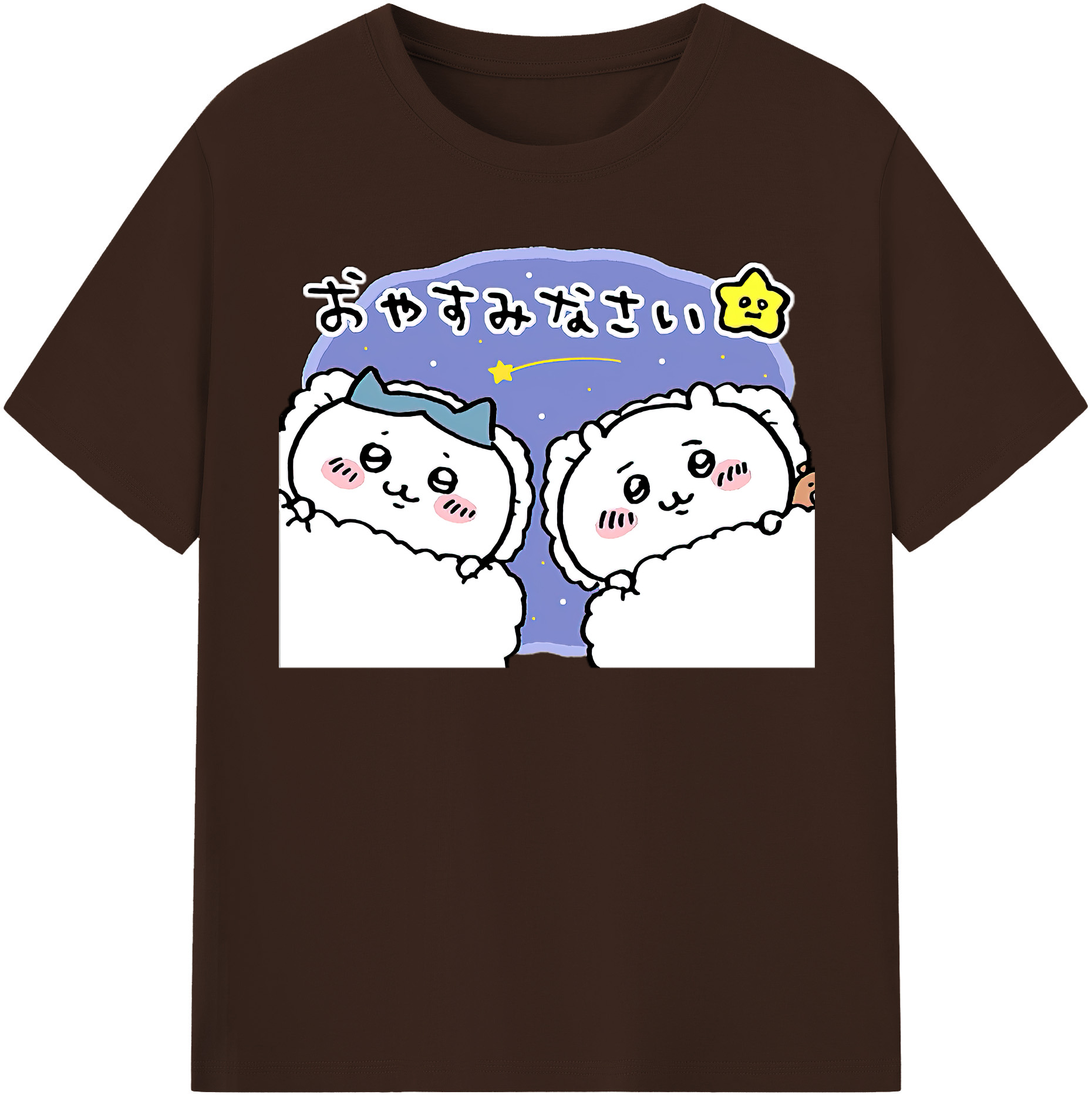 （画像用） ちいかわ ハチワレ Chii-kawa hachiware 綿100％半袖Tシャツ（フロントプリント）