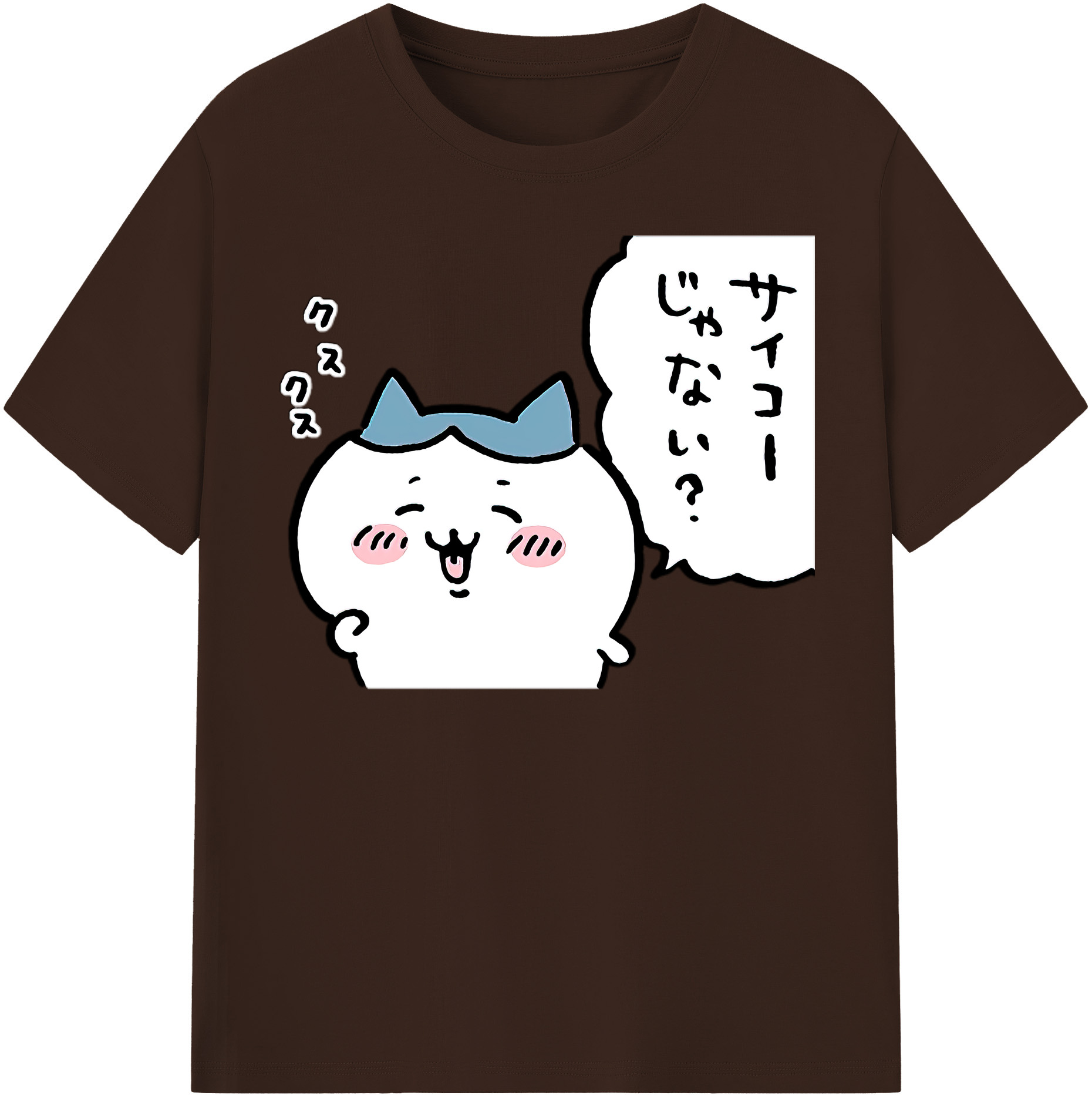 （画像用） ちいかわ ハチワレ Chii-kawa hachiware 綿100％半袖Tシャツ（フロントプリント）