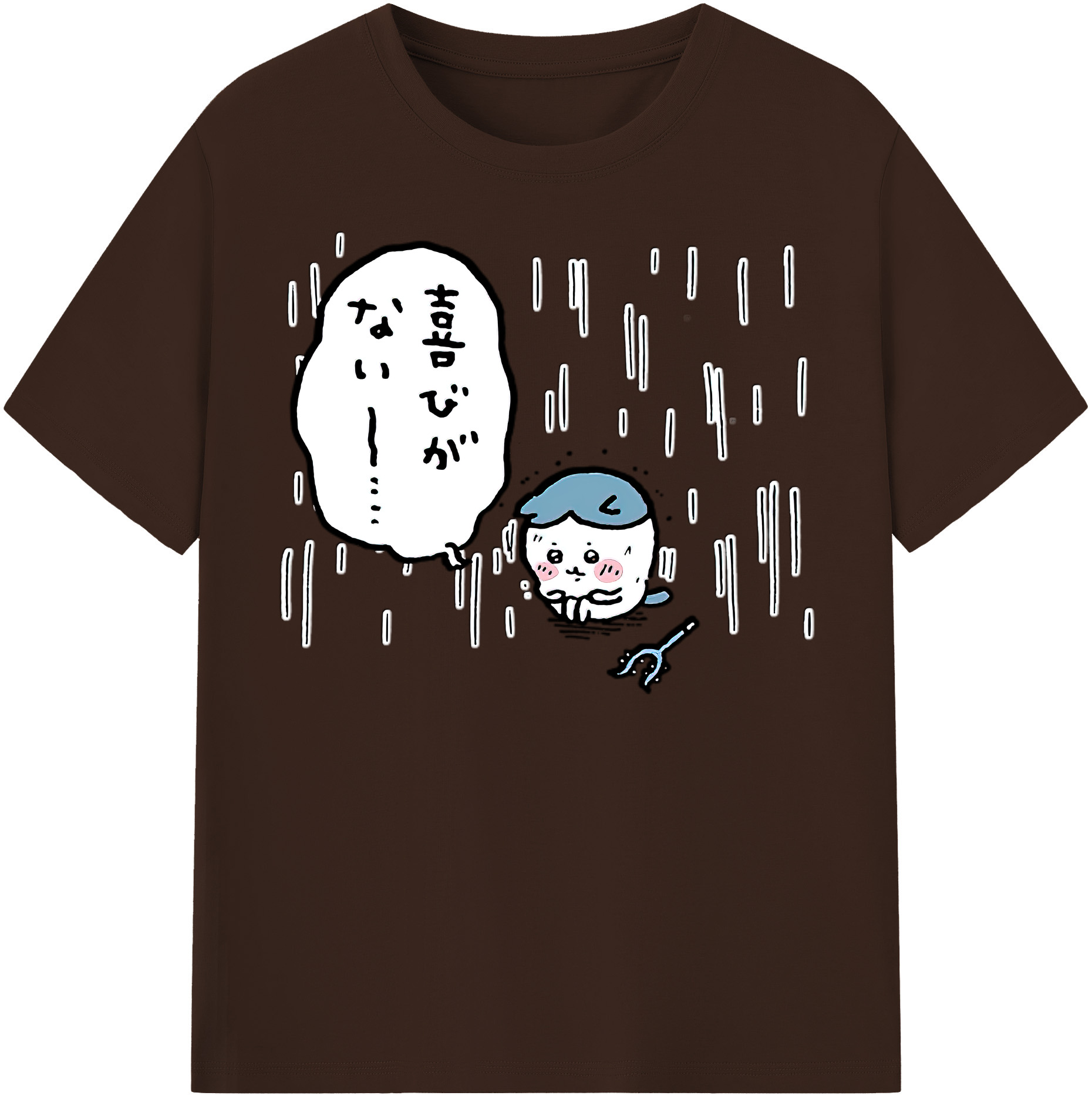 （画像用） ちいかわ ハチワレ Chii-kawa hachiware 綿100％半袖Tシャツ（フロントプリント）