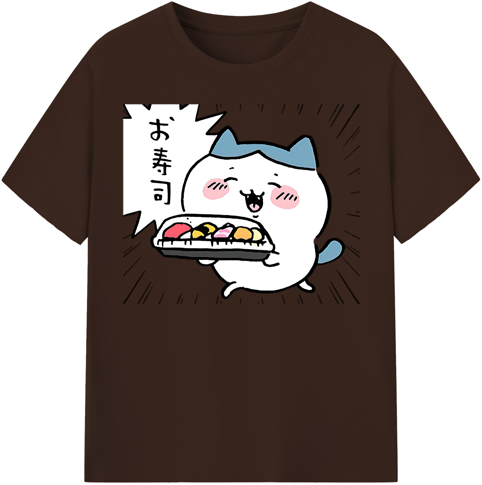 （画像用） ちいかわ ハチワレ Chii-kawa hachiware 綿100％半袖Tシャツ（フロントプリント）