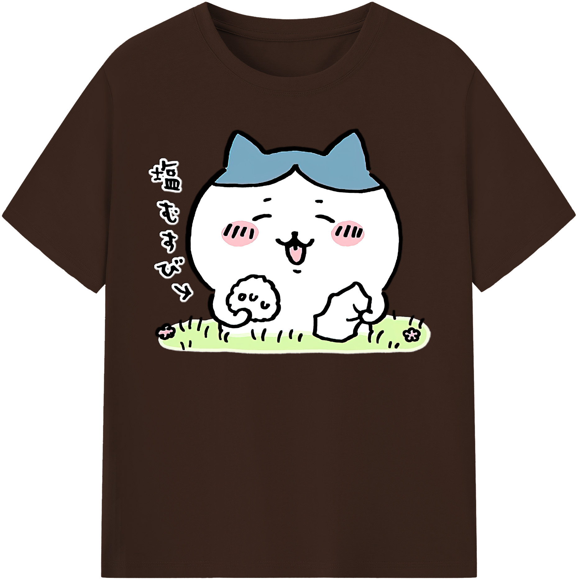 （画像用） ちいかわ ハチワレ Chii-kawa hachiware 綿100％半袖Tシャツ（フロントプリント）