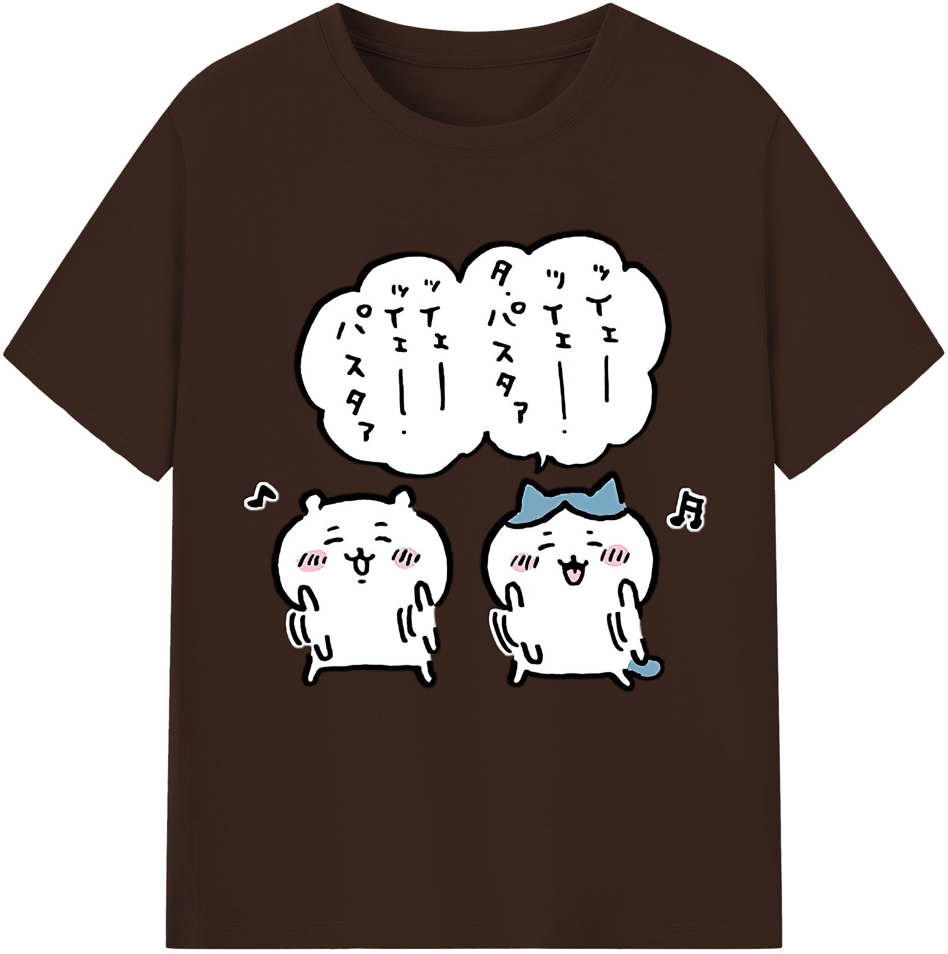 （画像用） ちいかわ ハチワレ Chii-kawa hachiware 綿100％半袖Tシャツ（フロントプリント）