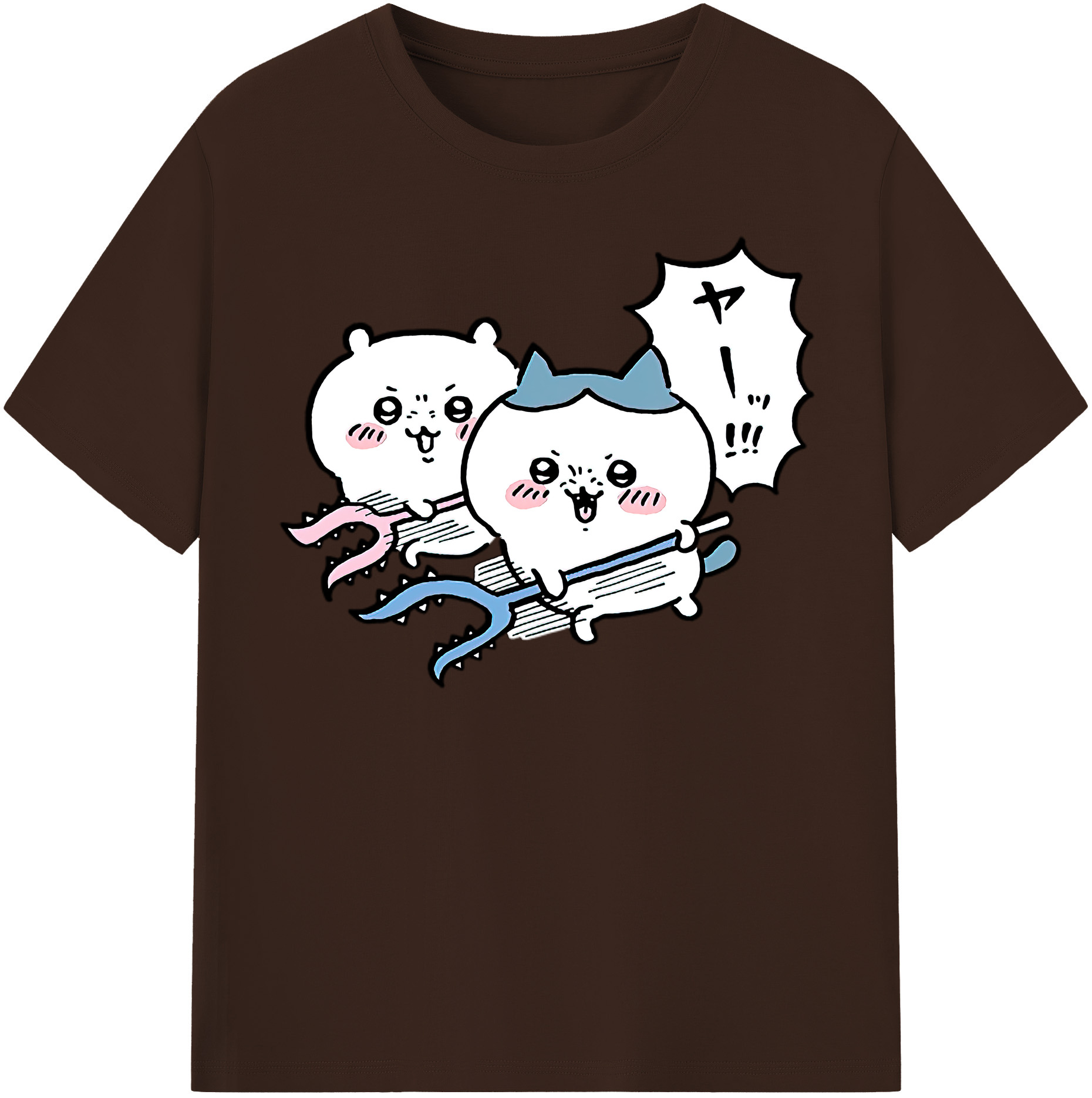 （画像用） ちいかわ ハチワレ Chii-kawa hachiware 綿100％半袖Tシャツ（フロントプリント）