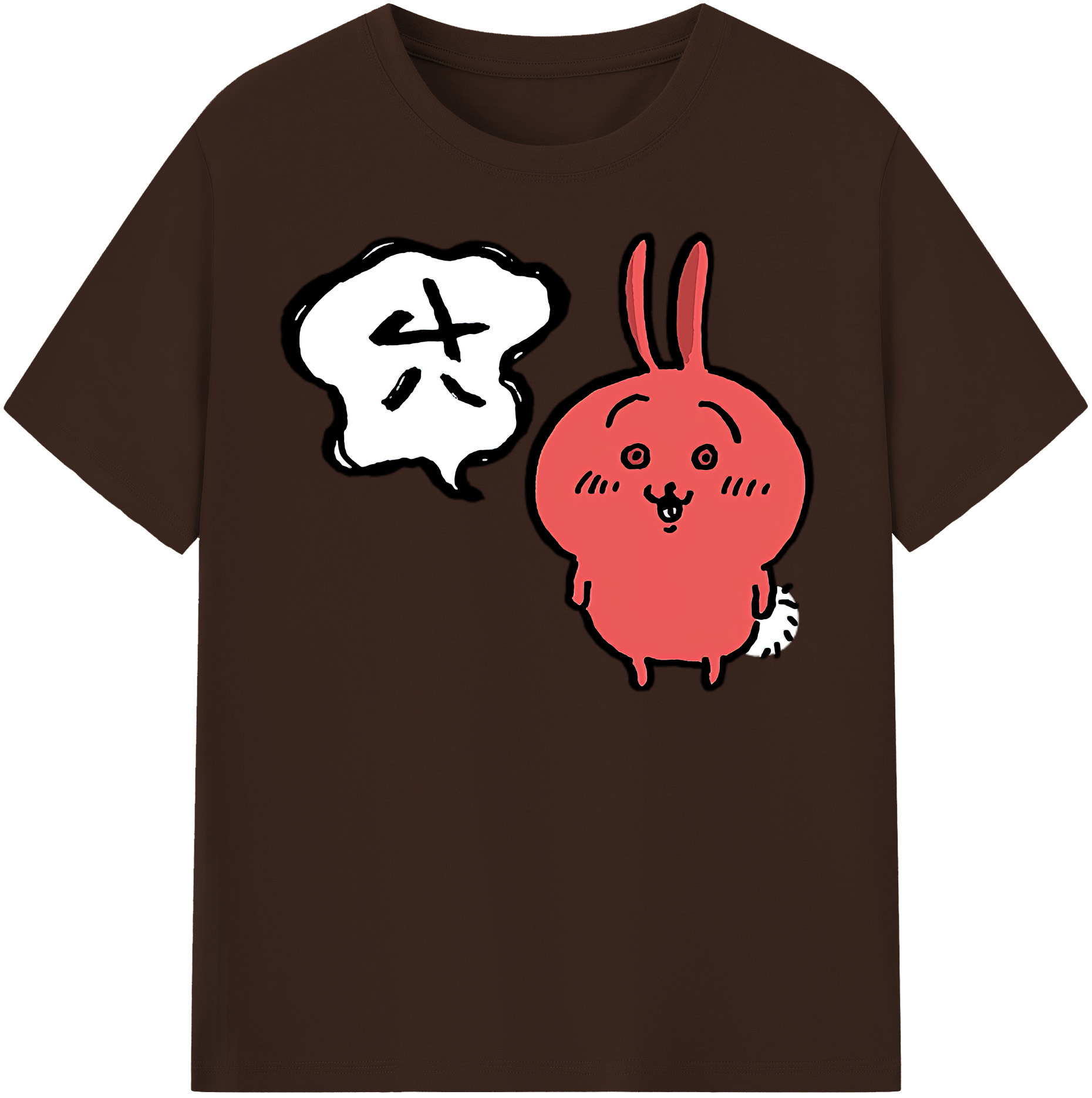 （画像用） ちいかわ ハチワレ Chii-kawa hachiware 綿100％半袖Tシャツ（フロントプリント）
