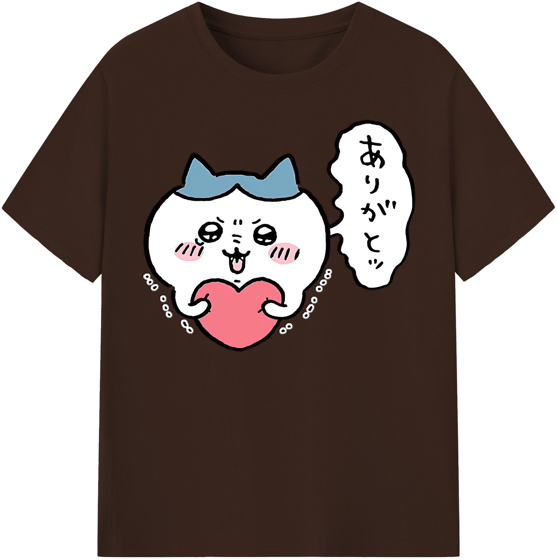 （画像用） ちいかわ ハチワレ Chii-kawa hachiware 綿100％半袖Tシャツ（フロントプリント）