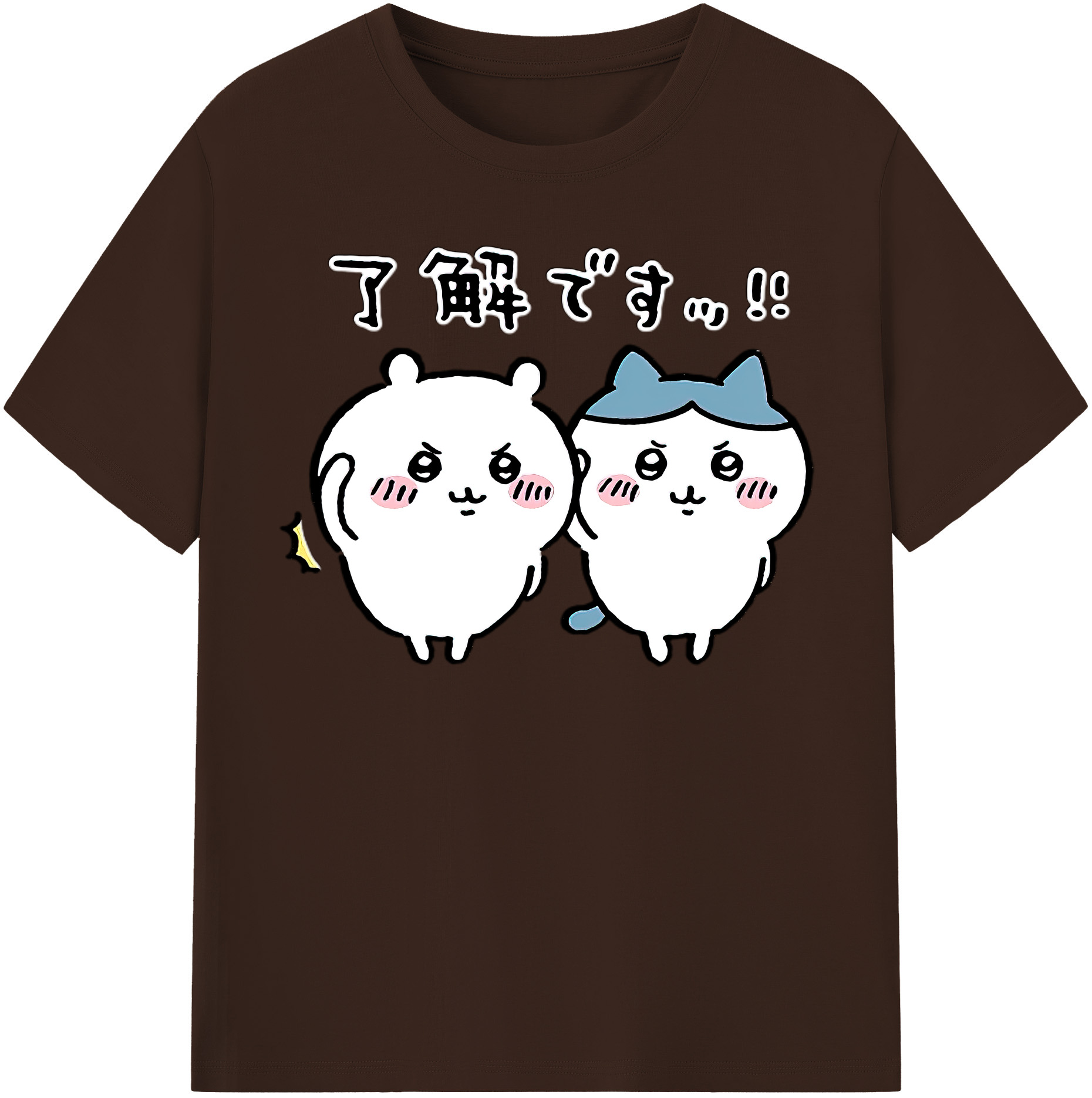 （画像用） ちいかわ ハチワレ Chii-kawa hachiware 綿100％半袖Tシャツ（フロントプリント）