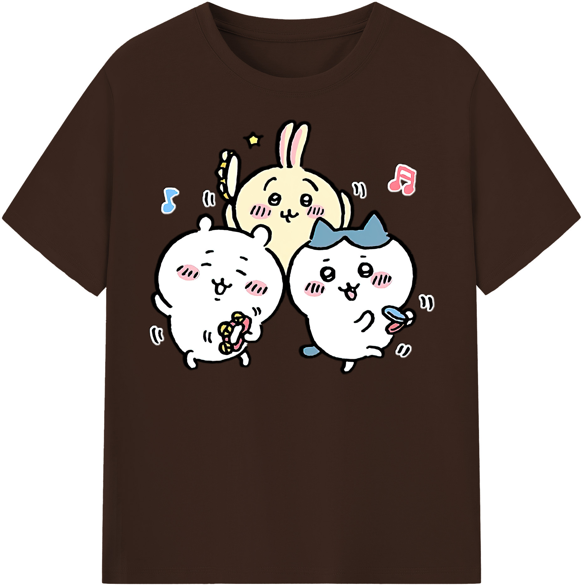（画像用） ちいかわ ハチワレ Chii-kawa hachiware 綿100％半袖Tシャツ（フロントプリント）