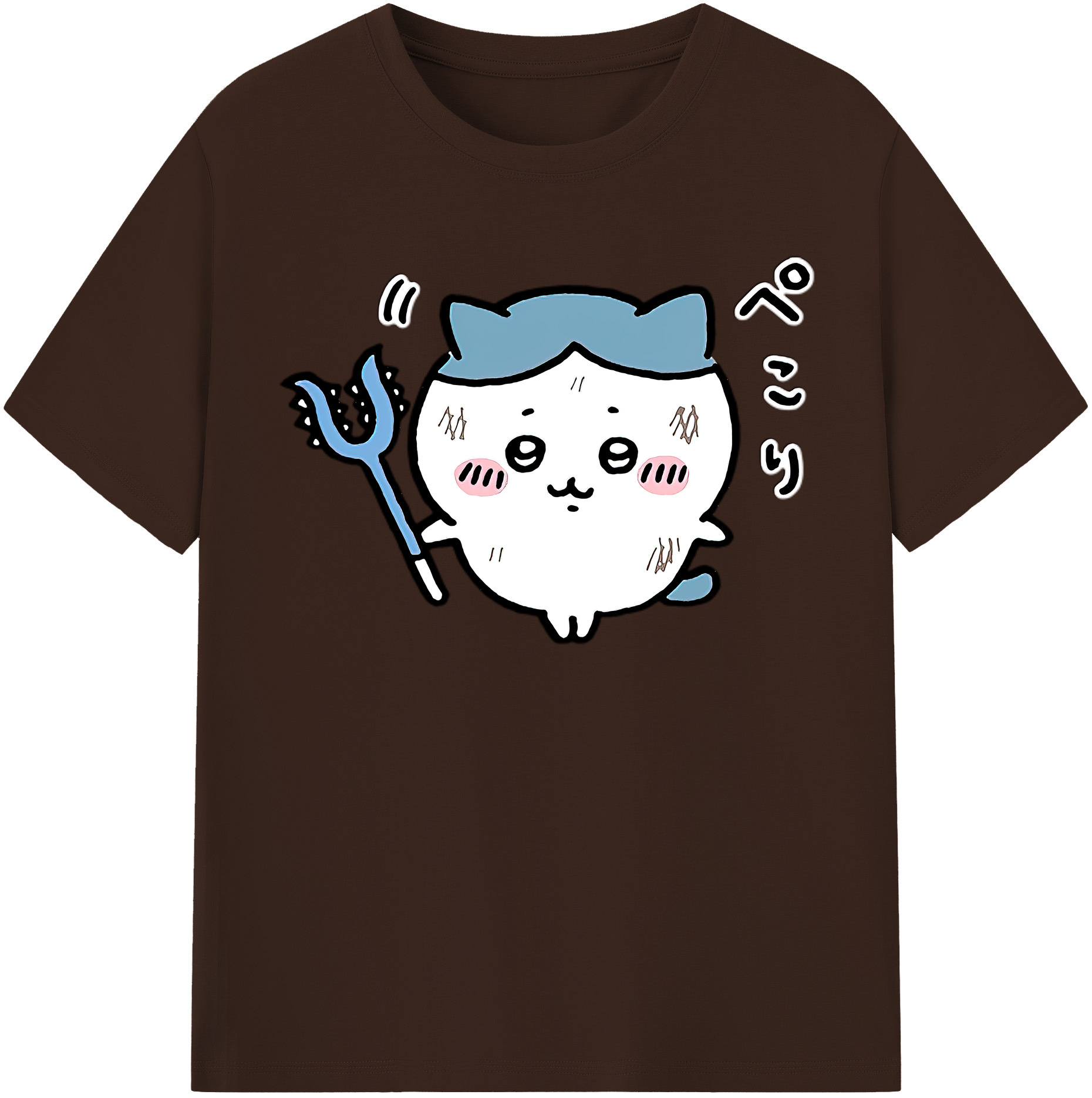 （画像用） ちいかわ ハチワレ Chii-kawa hachiware 綿100％半袖Tシャツ（フロントプリント）