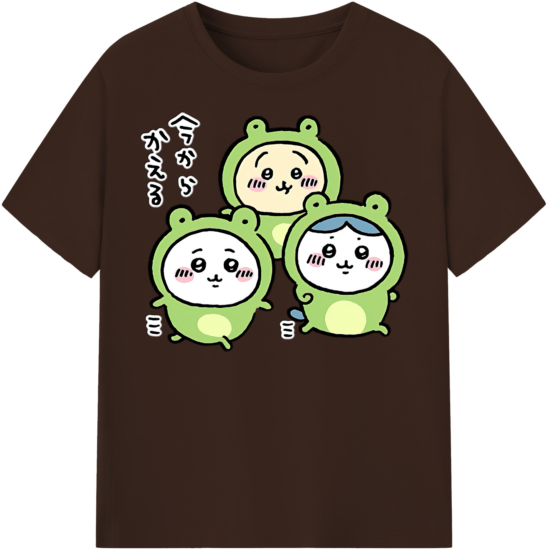 （画像用） ちいかわ ハチワレ Chii-kawa hachiware 綿100％半袖Tシャツ（フロントプリント）