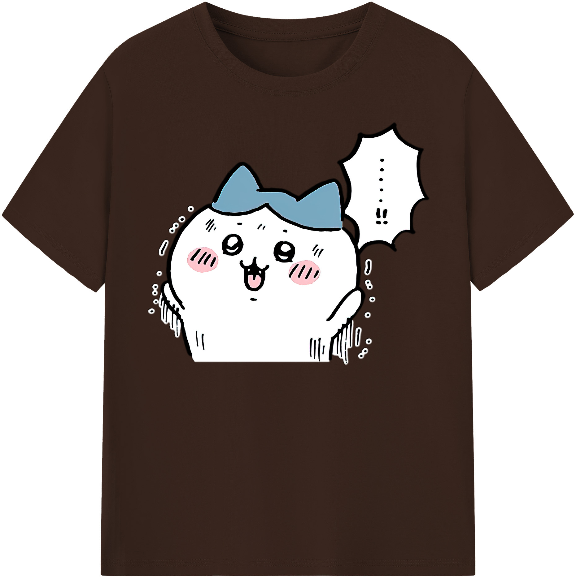 （画像用） ちいかわ ハチワレ Chii-kawa hachiware 綿100％半袖Tシャツ（フロントプリント）