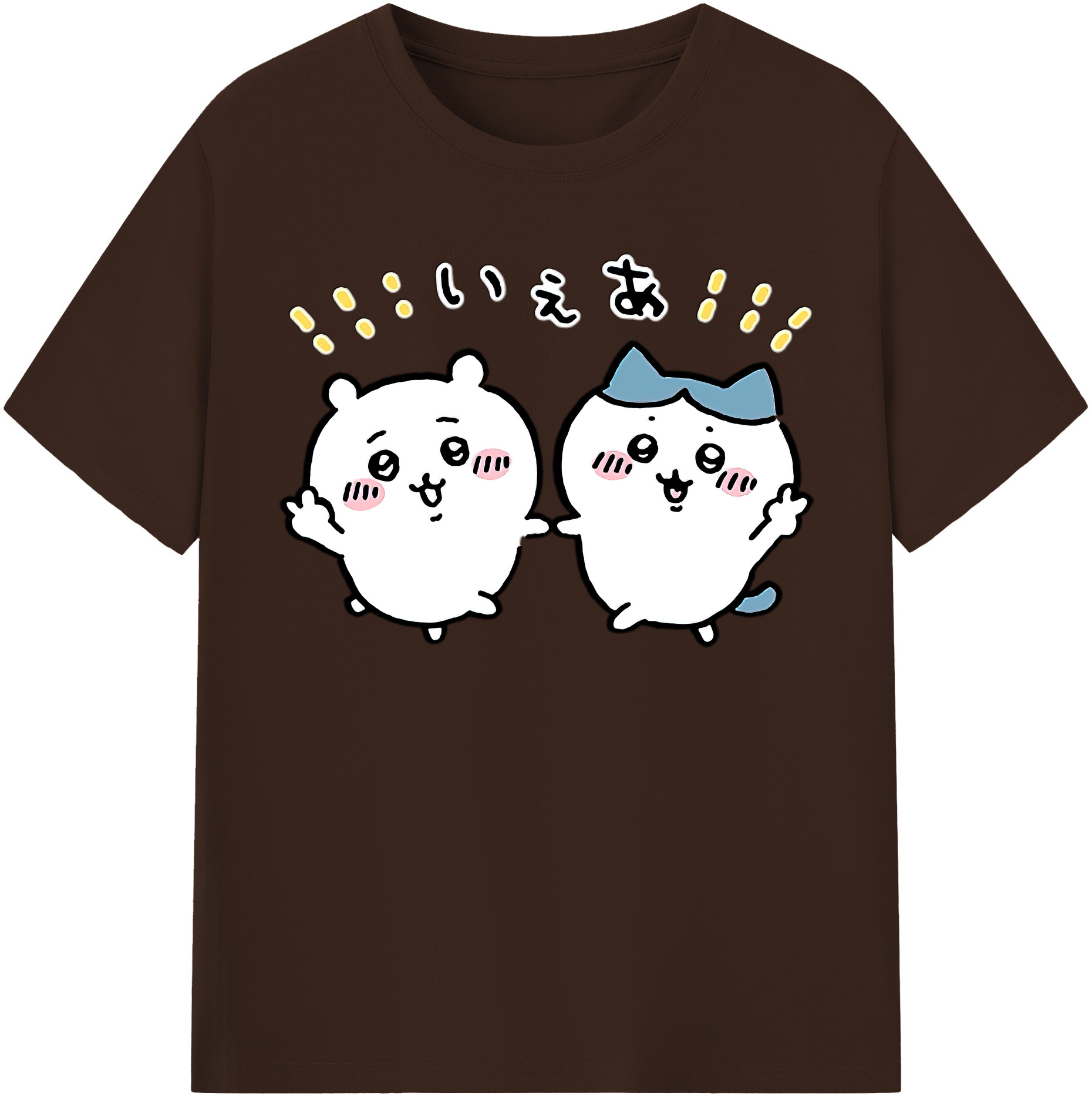 （画像用） ちいかわ ハチワレ Chii-kawa hachiware 綿100％半袖Tシャツ（フロントプリント）