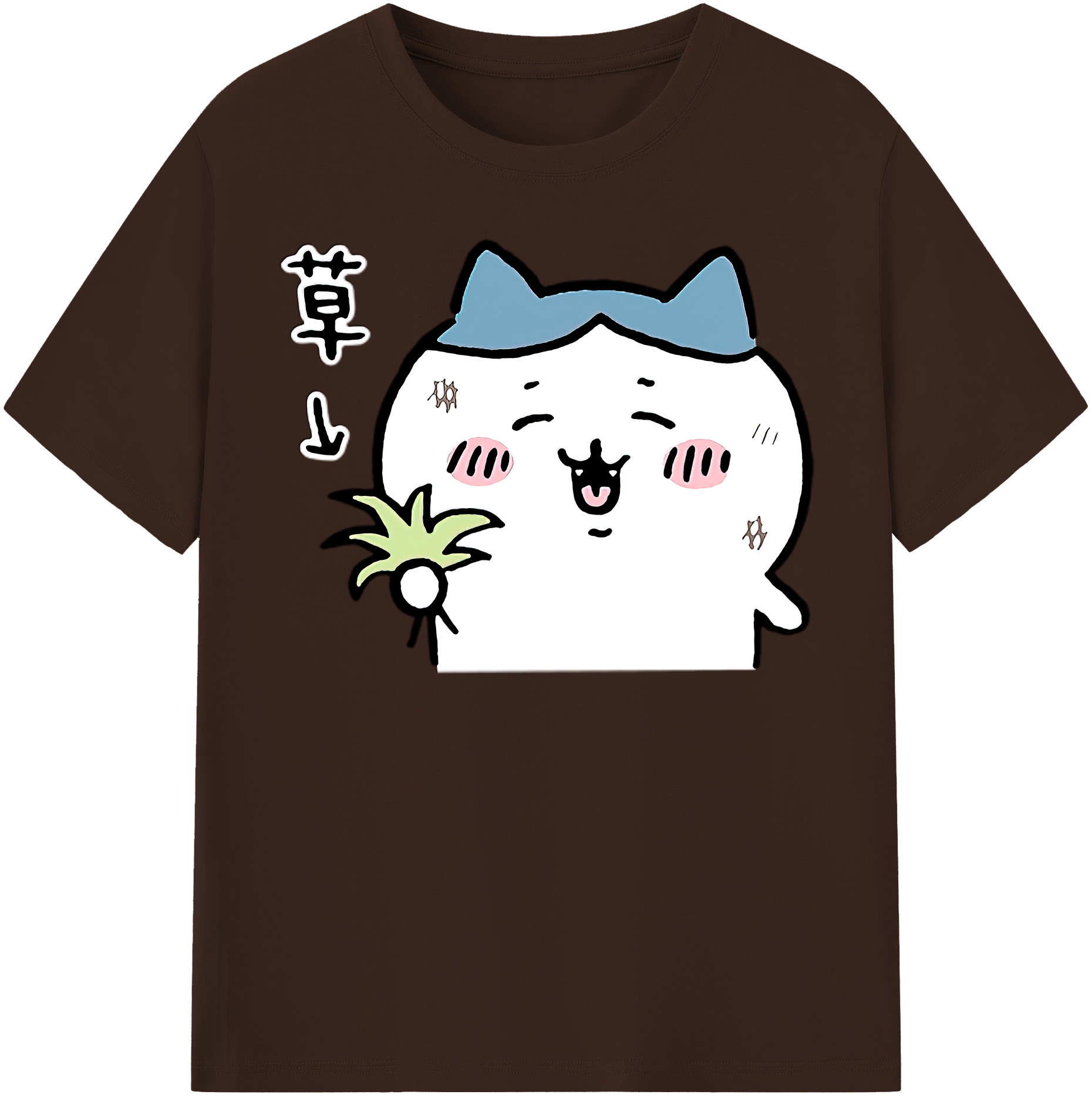 （画像用） ちいかわ ハチワレ Chii-kawa hachiware 綿100％半袖Tシャツ（フロントプリント）