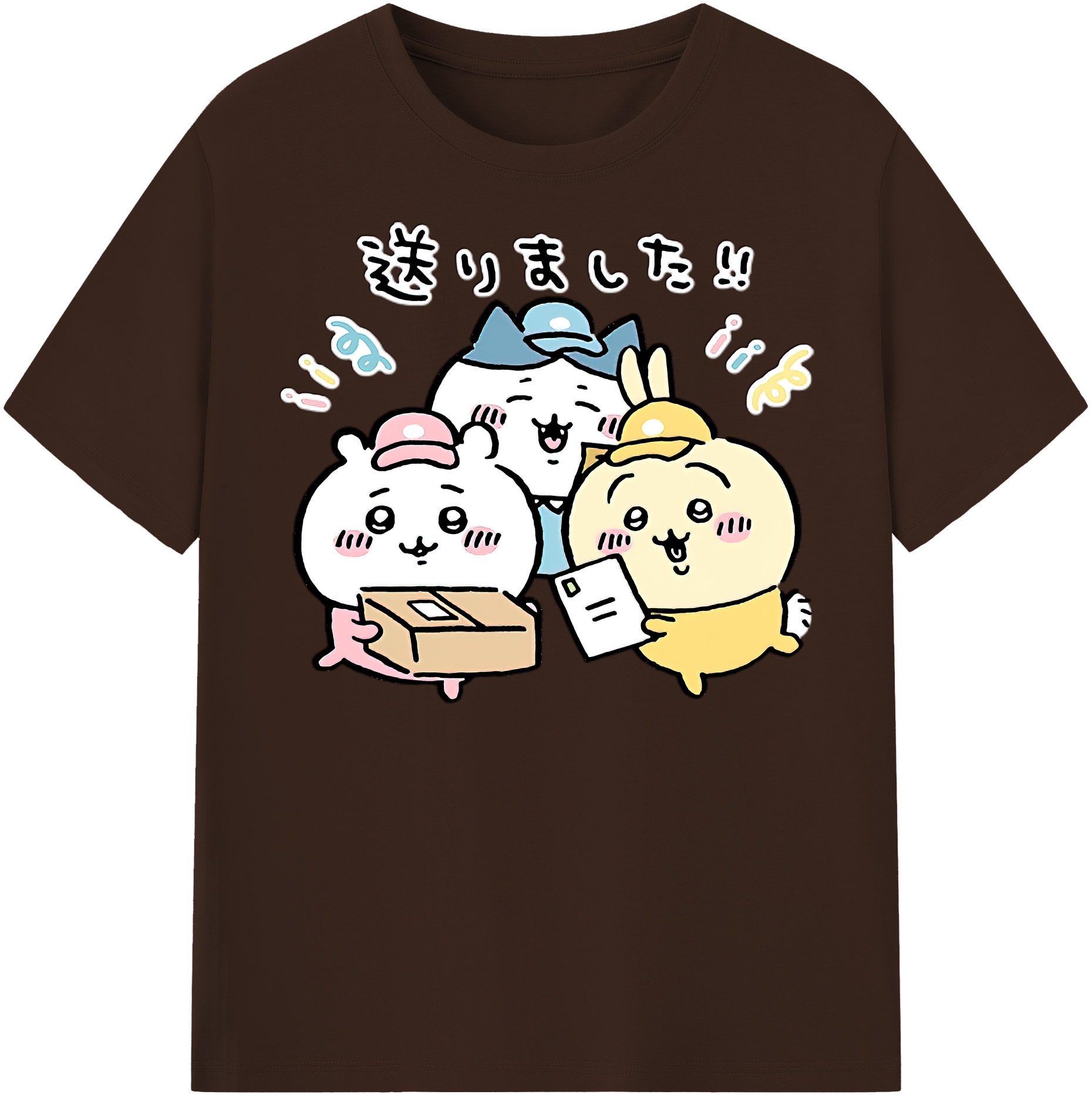 （画像用） ちいかわ ハチワレ Chii-kawa hachiware 綿100％半袖Tシャツ（フロントプリント）