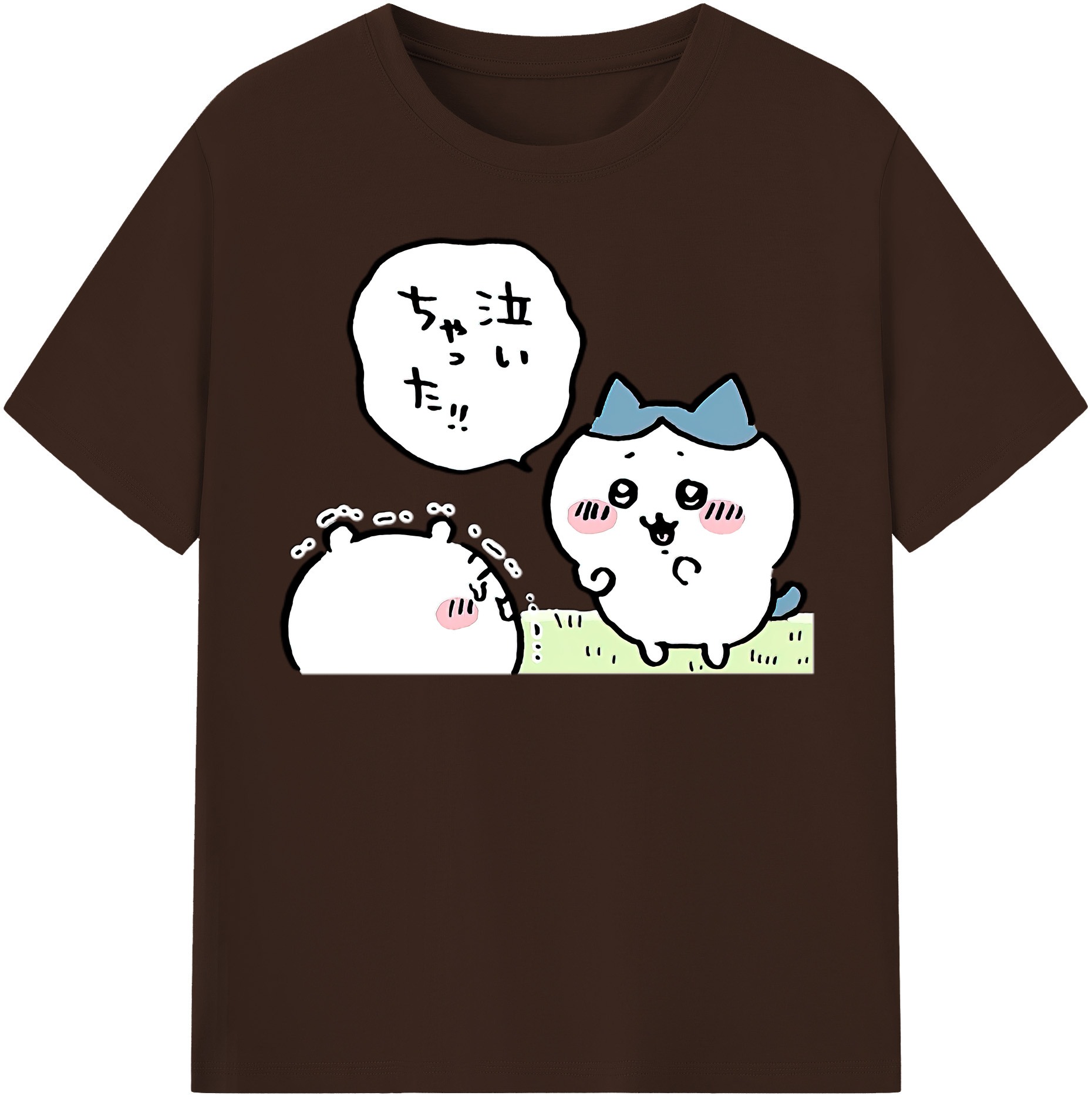 （画像用） ちいかわ ハチワレ Chii-kawa hachiware 綿100％半袖Tシャツ（フロントプリント）