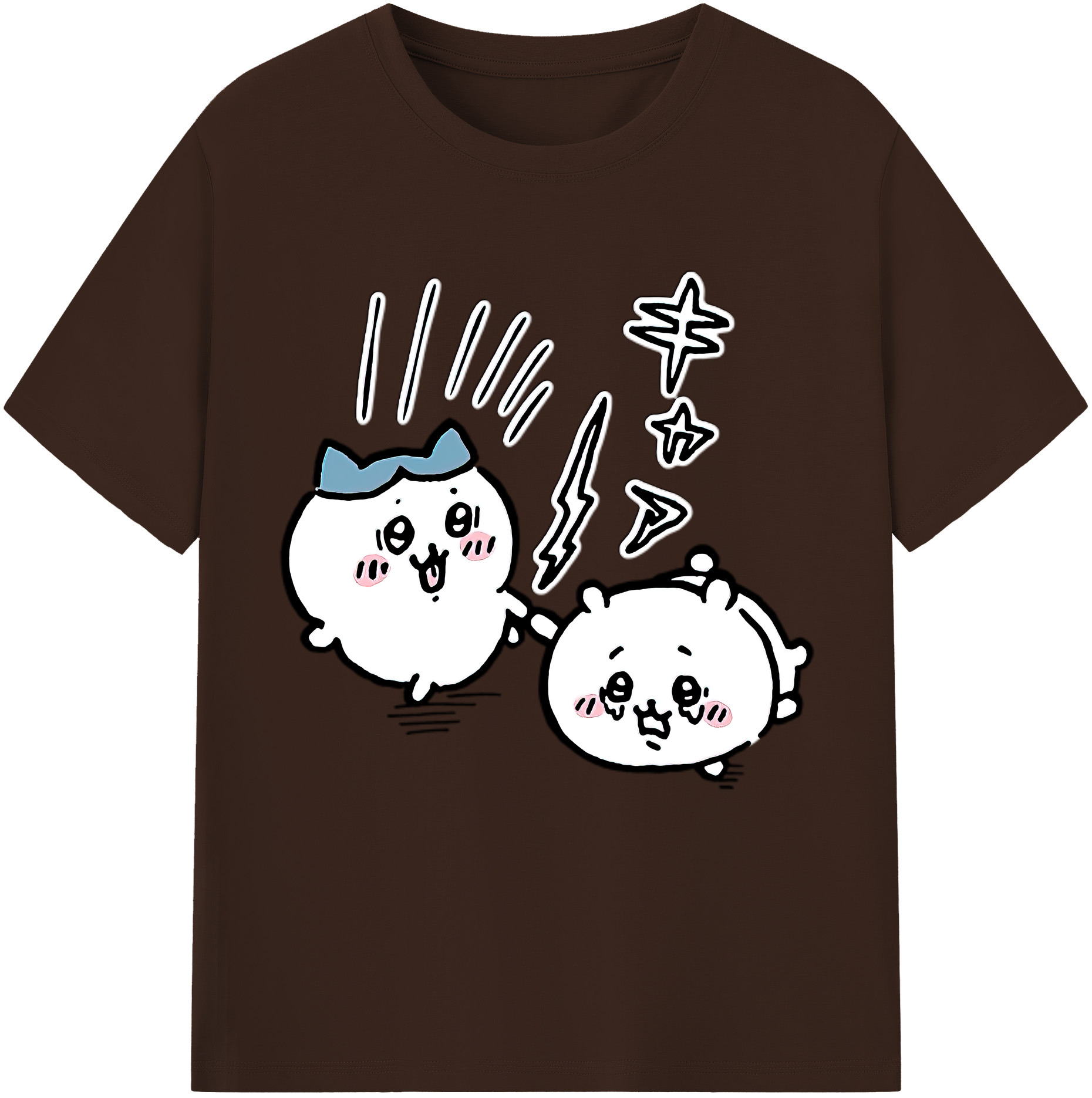 （画像用） ちいかわ ハチワレ Chii-kawa hachiware 綿100％半袖Tシャツ（フロントプリント）
