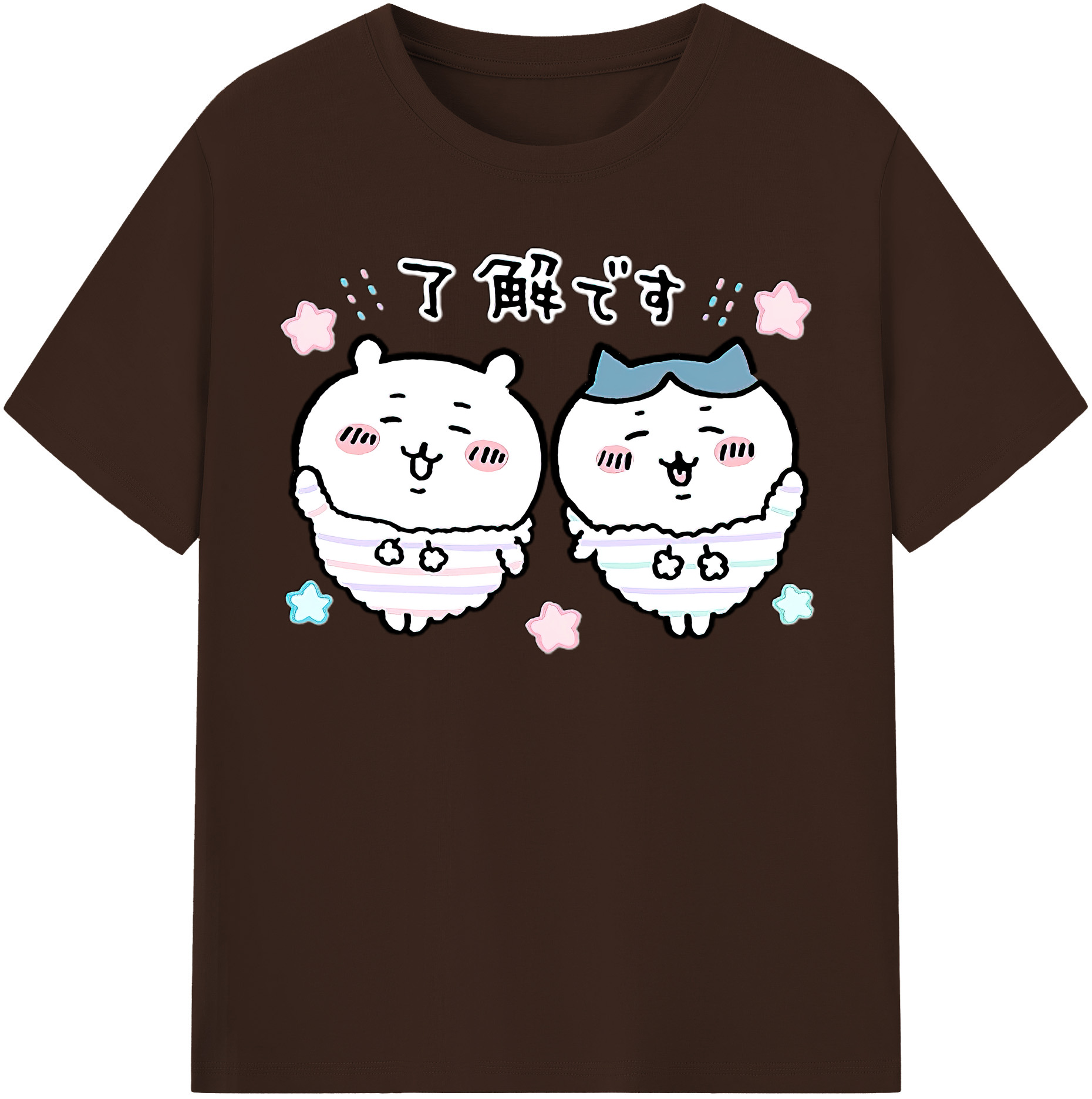 （画像用） ちいかわ ハチワレ Chii-kawa hachiware 綿100％半袖Tシャツ（フロントプリント）