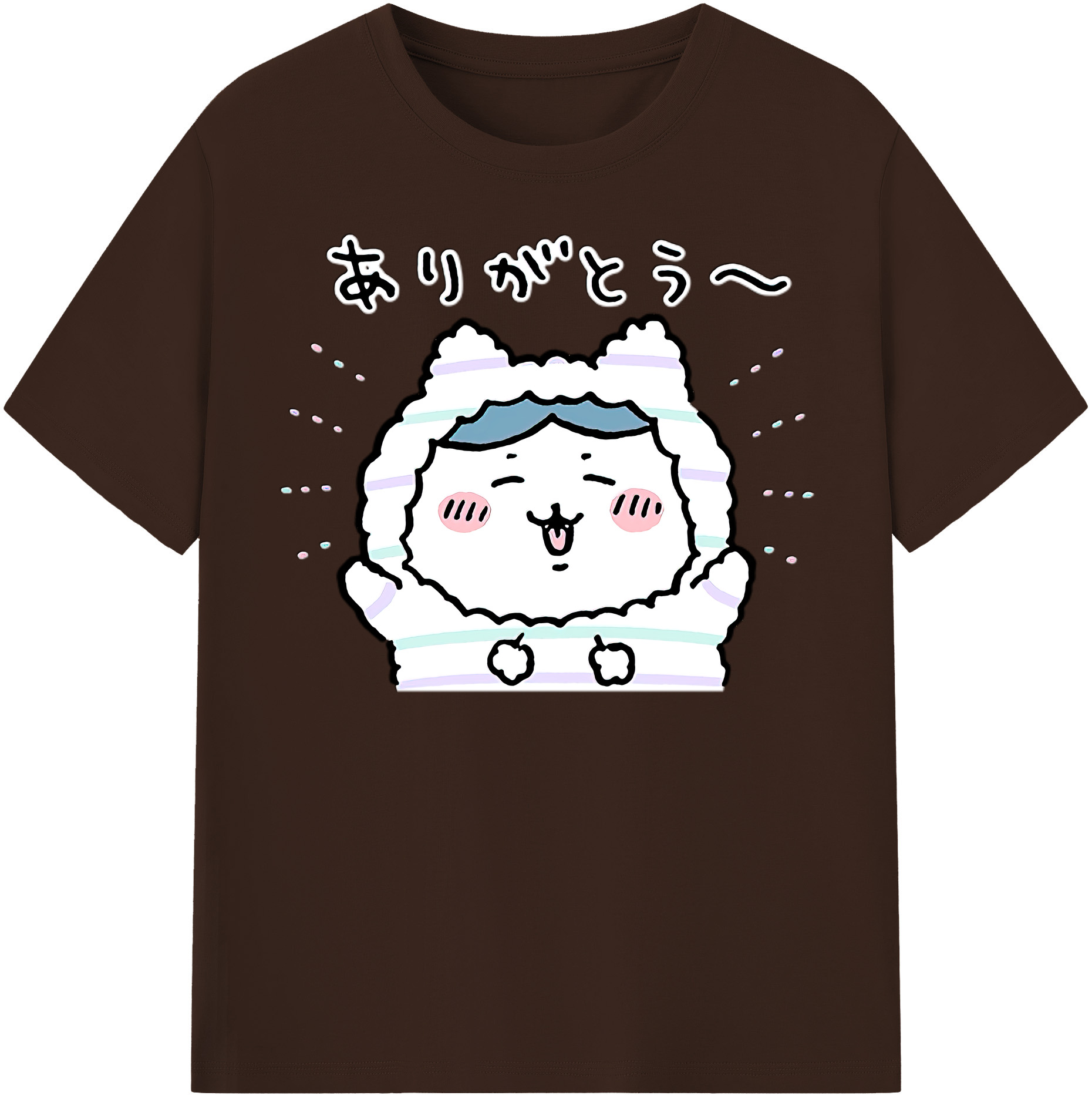 （画像用） ちいかわ ハチワレ Chii-kawa hachiware 綿100％半袖Tシャツ（フロントプリント）