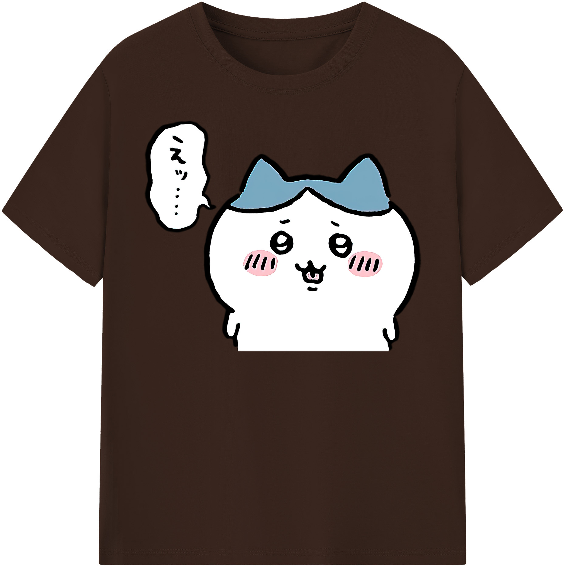 （画像用） ちいかわ ハチワレ Chii-kawa hachiware 綿100％半袖Tシャツ（フロントプリント）
