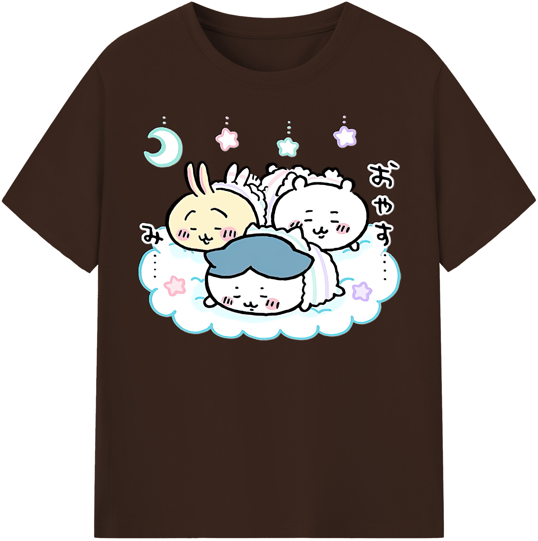 （画像用） ちいかわ ハチワレ Chii-kawa hachiware 綿100％半袖Tシャツ（フロントプリント）