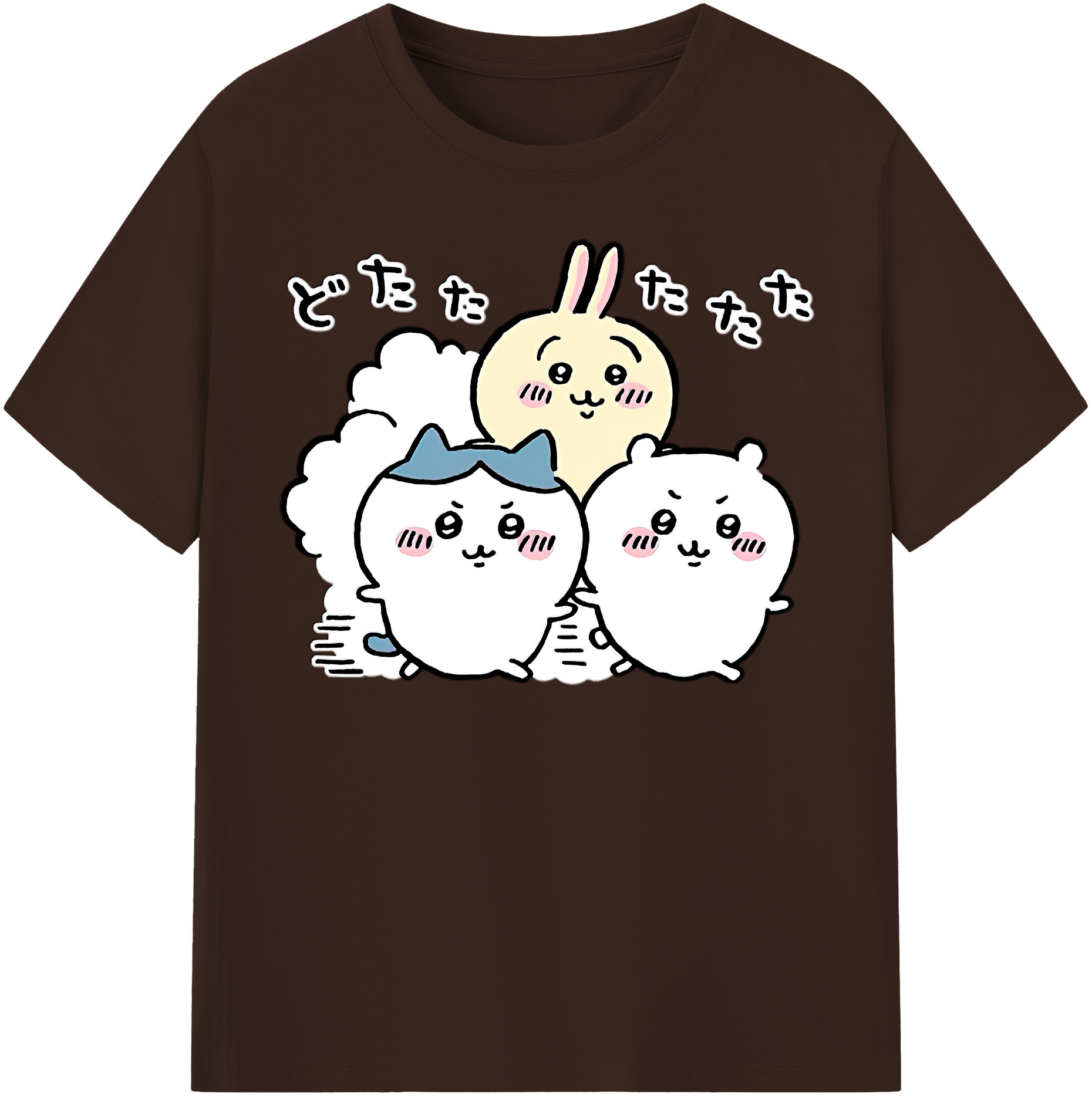 （画像用） ちいかわ ハチワレ Chii-kawa hachiware 綿100％半袖Tシャツ（フロントプリント）