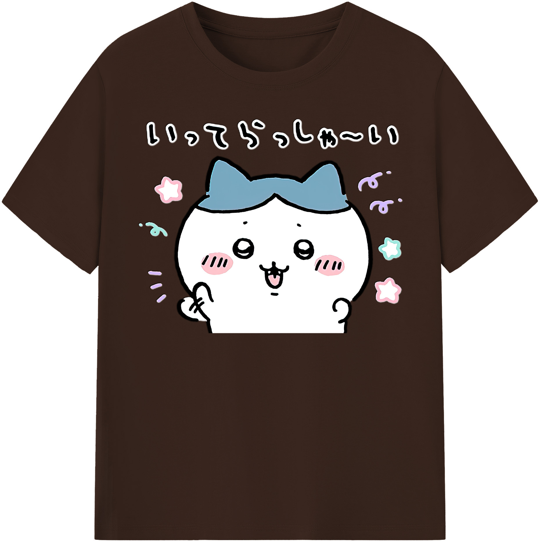 （画像用） ちいかわ ハチワレ Chii-kawa hachiware 綿100％半袖Tシャツ（フロントプリント）