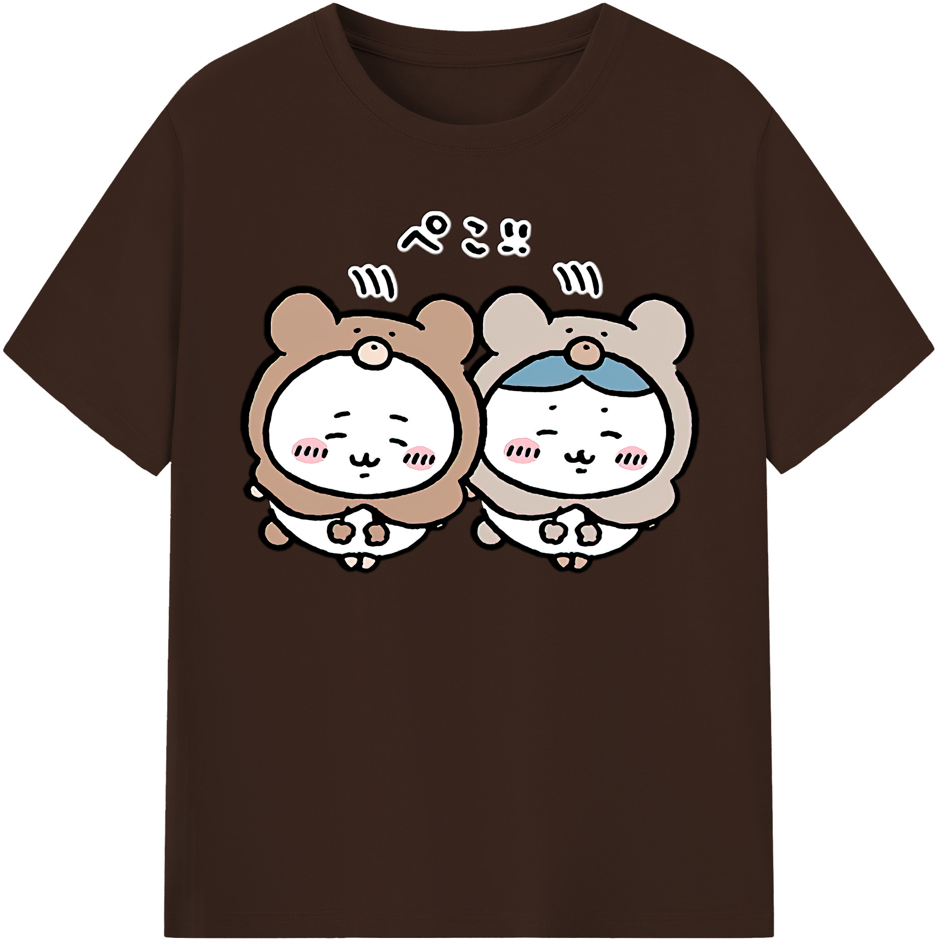 （画像用） ちいかわ ハチワレ Chii-kawa hachiware 綿100％半袖Tシャツ（フロントプリント）