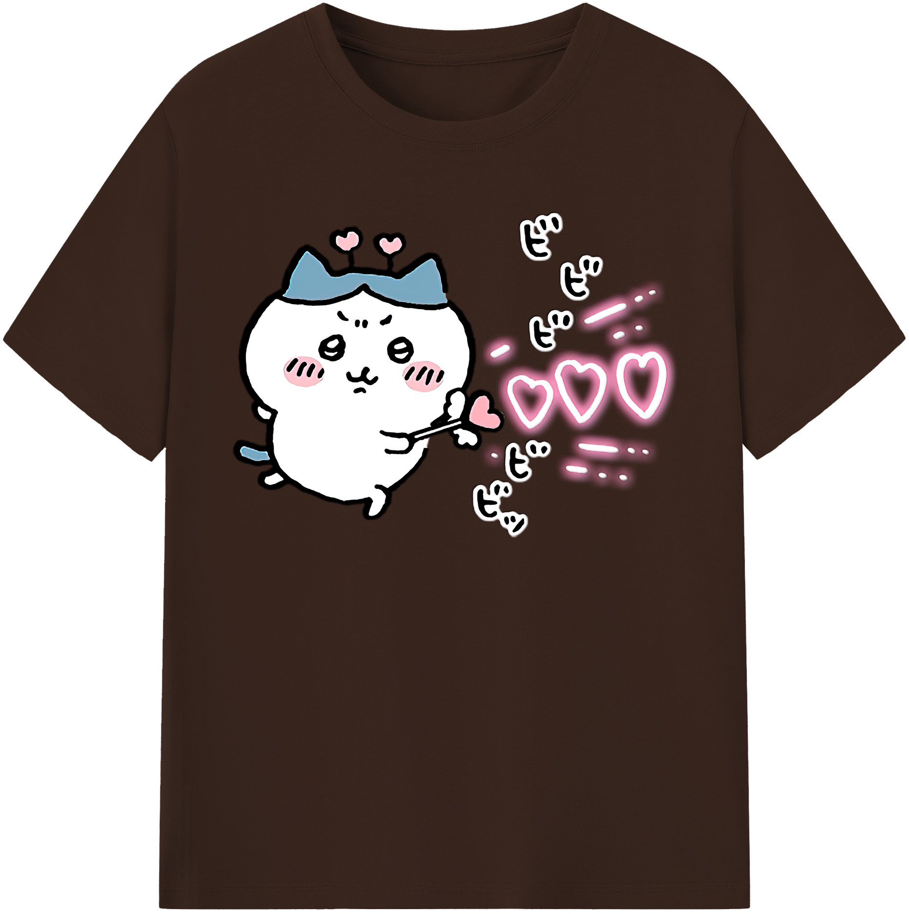 （画像用） ちいかわ ハチワレ Chii-kawa hachiware 綿100％半袖Tシャツ（フロントプリント）