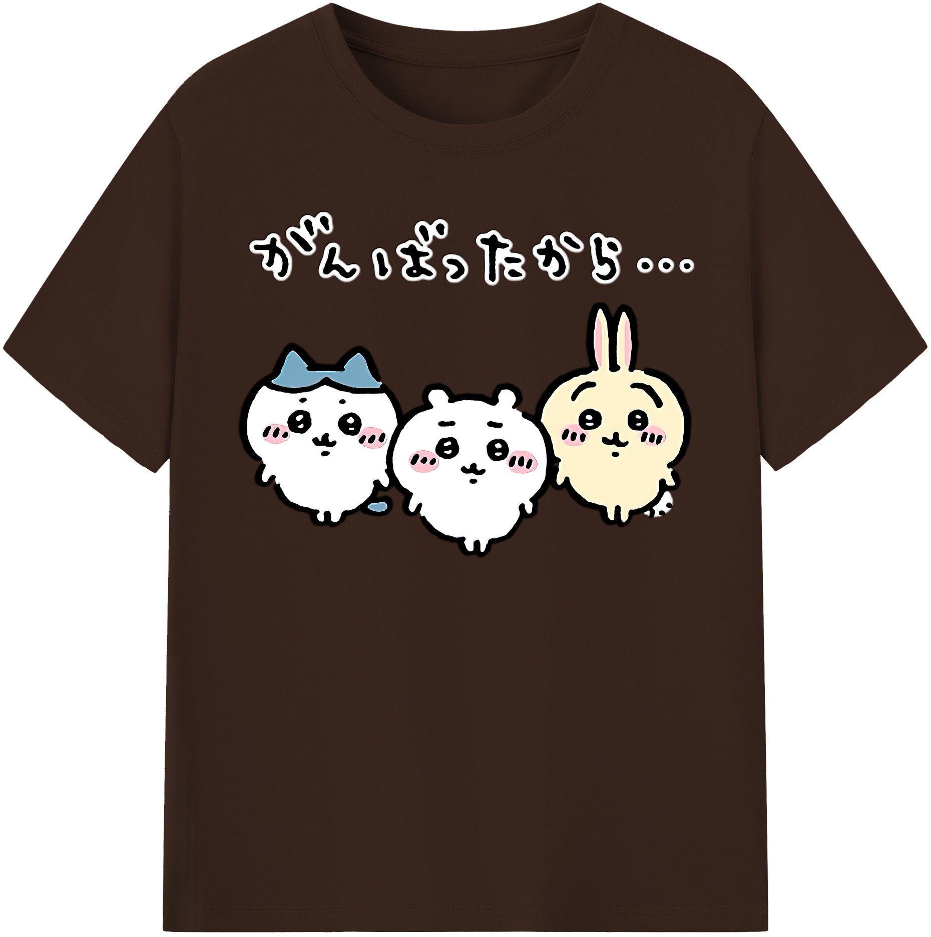 （画像用） ちいかわ ハチワレ Chii-kawa hachiware 綿100％半袖Tシャツ（フロントプリント）