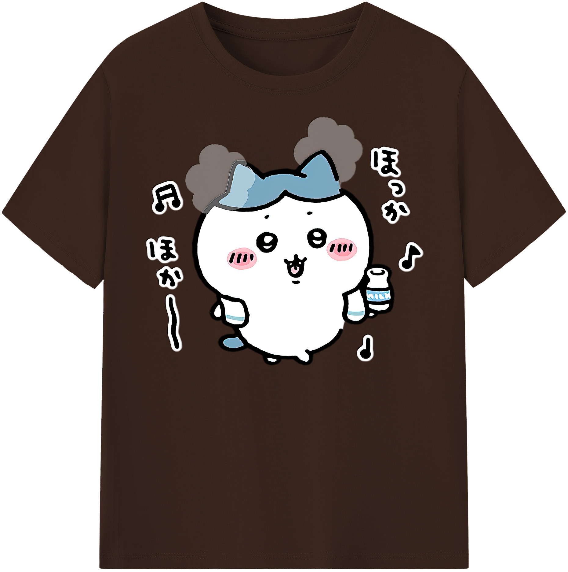 （画像用） ちいかわ ハチワレ Chii-kawa hachiware 綿100％半袖Tシャツ（フロントプリント）