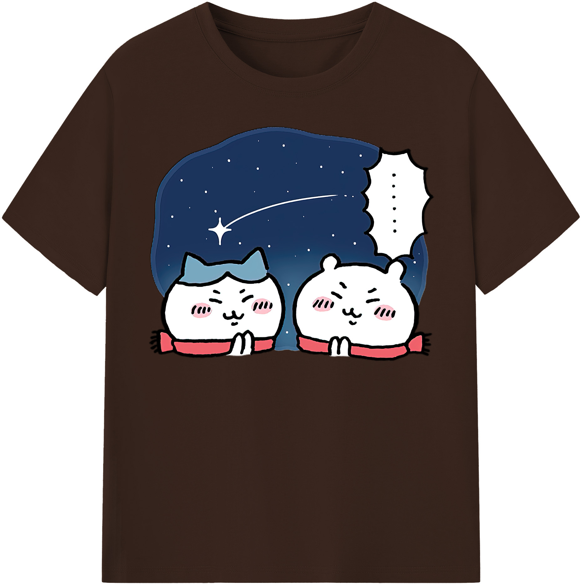 （画像用） ちいかわ ハチワレ Chii-kawa hachiware 綿100％半袖Tシャツ（フロントプリント）
