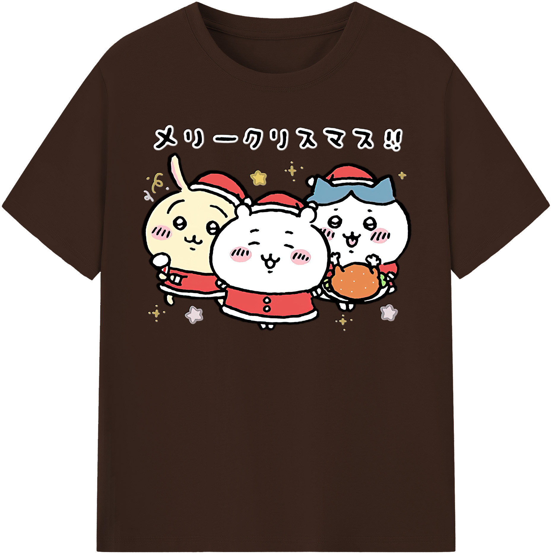 （画像用） ちいかわ ハチワレ Chii-kawa hachiware 綿100％半袖Tシャツ（フロントプリント）