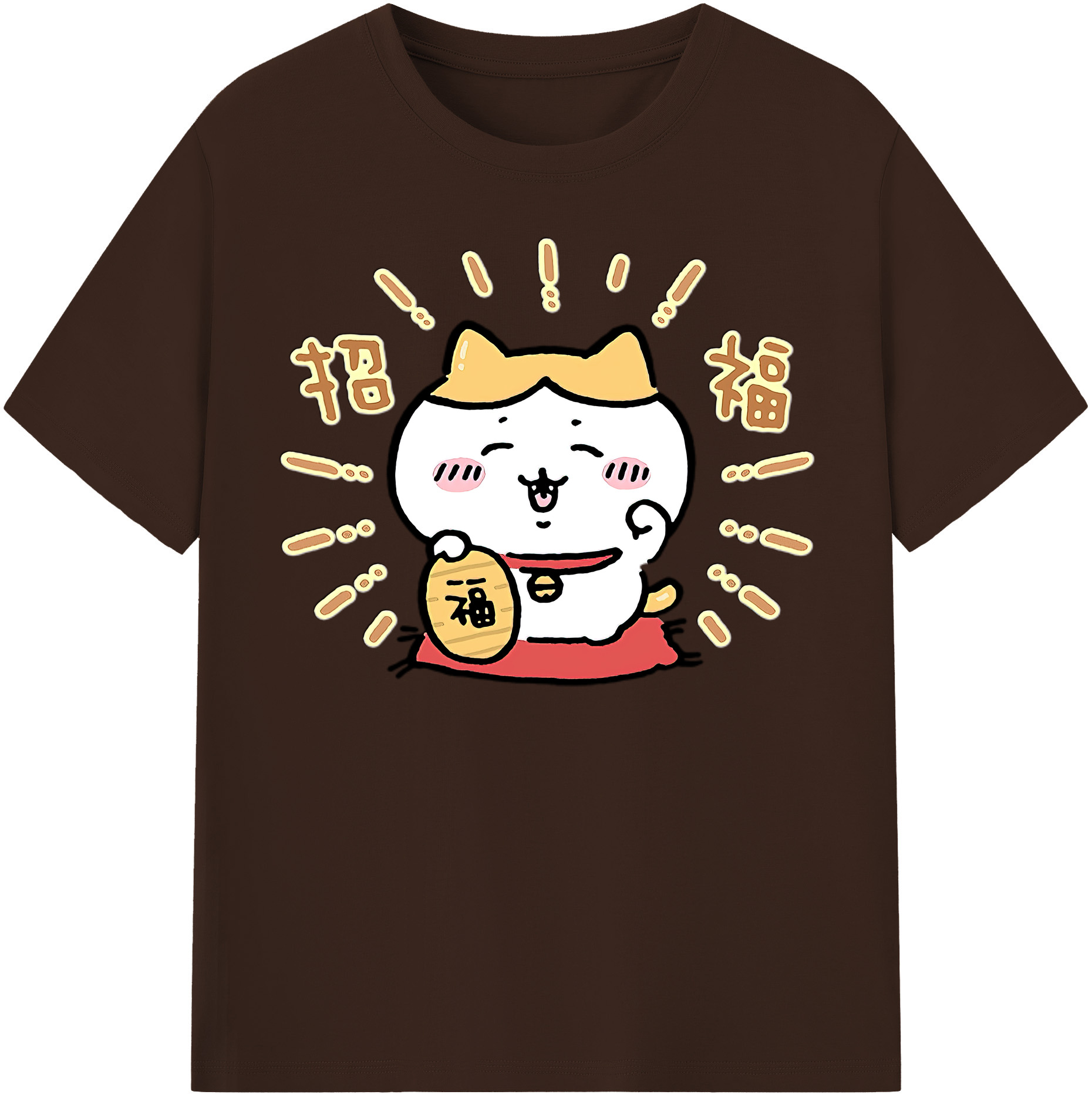 （画像用） ちいかわ ハチワレ Chii-kawa hachiware 綿100％半袖Tシャツ（フロントプリント）