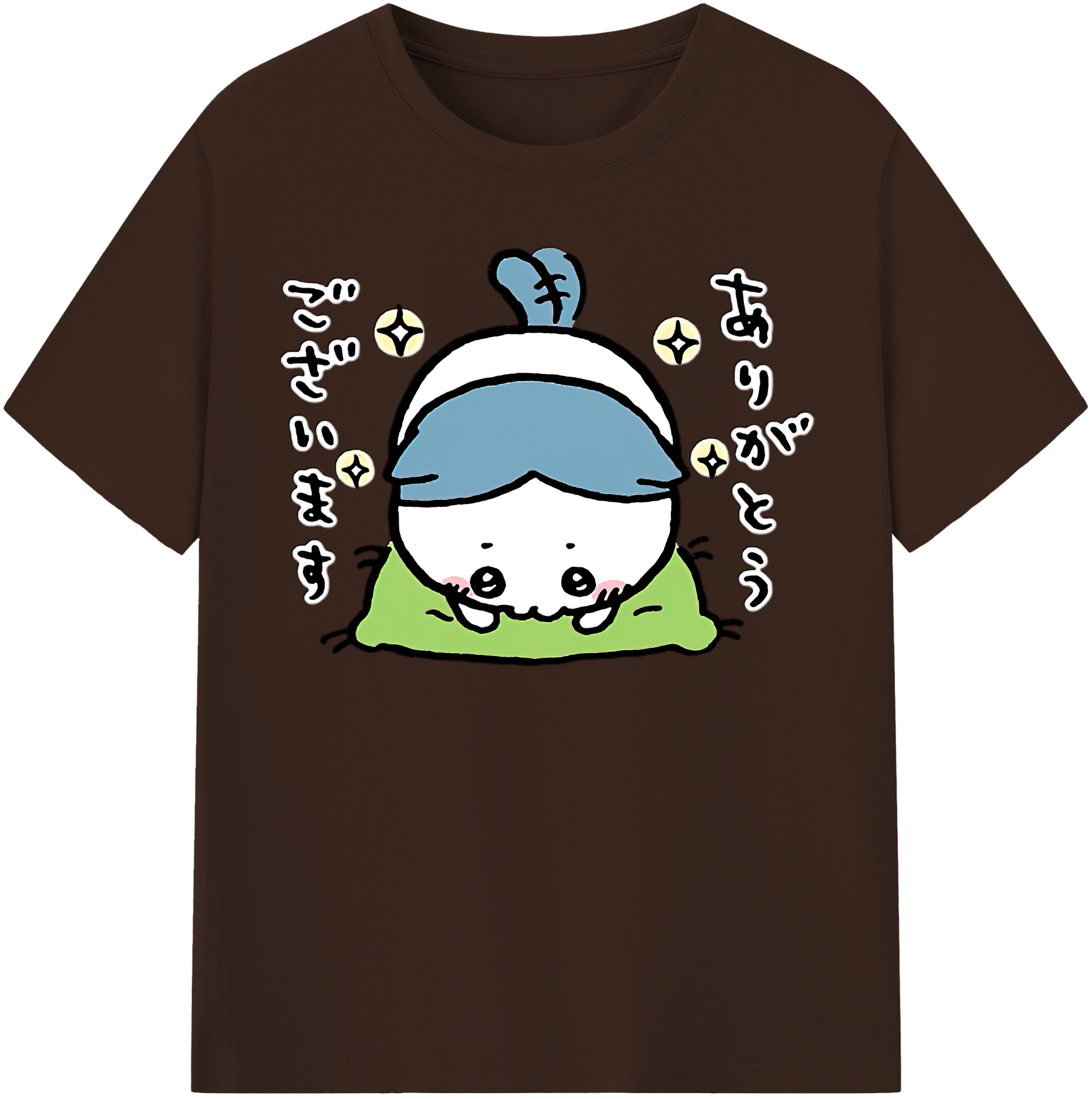 （画像用） ちいかわ ハチワレ Chii-kawa hachiware 綿100％半袖Tシャツ（フロントプリント）
