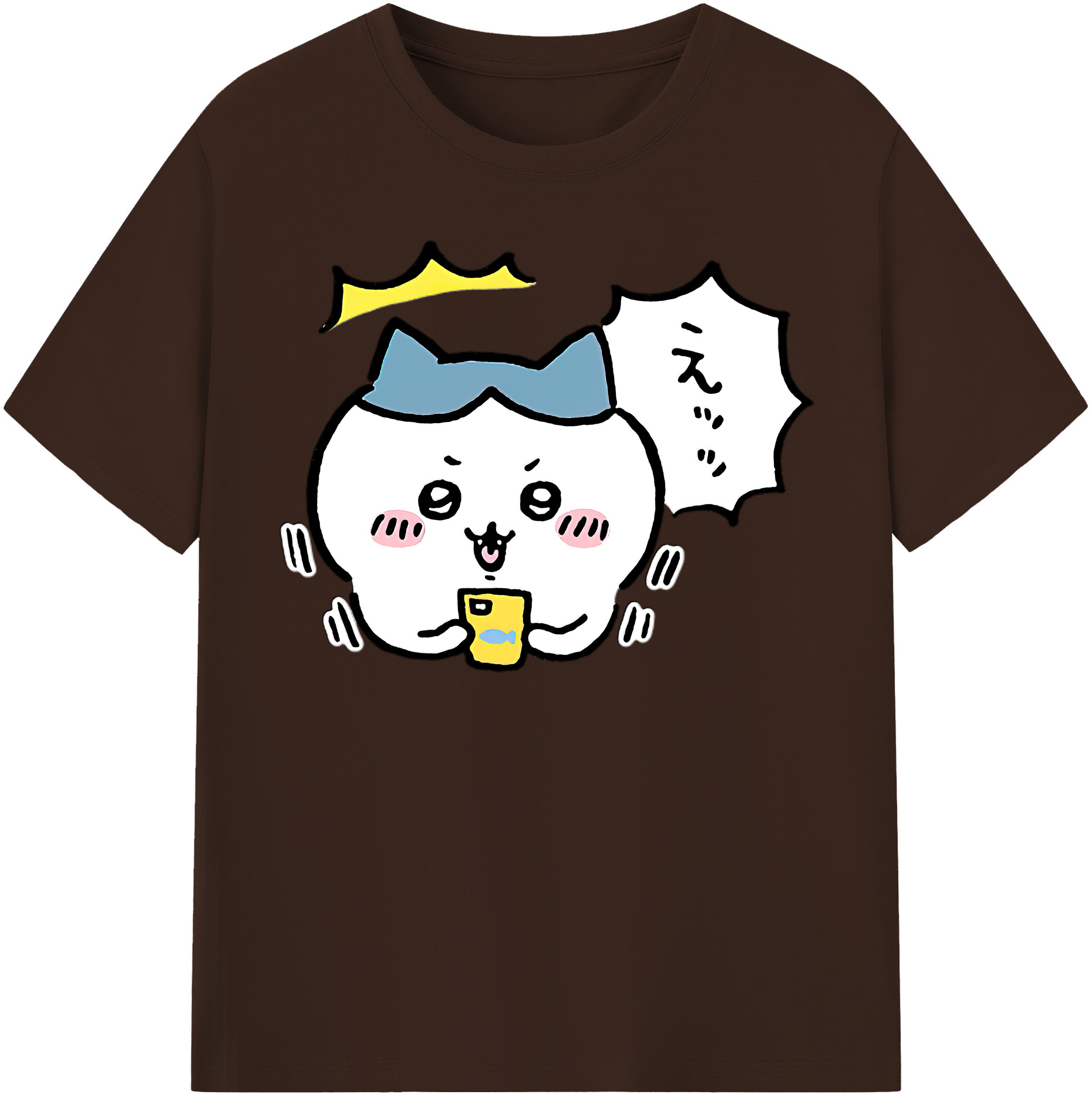 （画像用） ちいかわ ハチワレ Chii-kawa hachiware 綿100％半袖Tシャツ（フロントプリント）