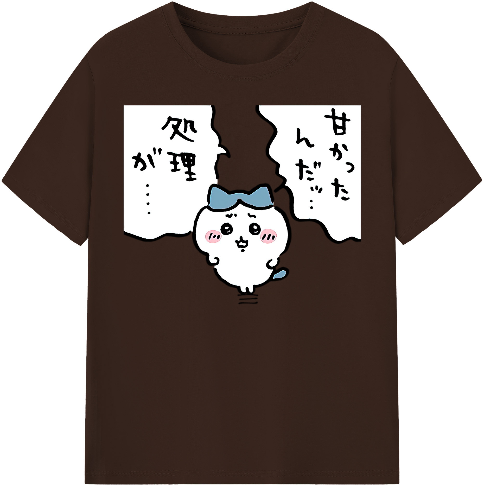 （画像用） ちいかわ ハチワレ Chii-kawa hachiware 綿100％半袖Tシャツ（フロントプリント）