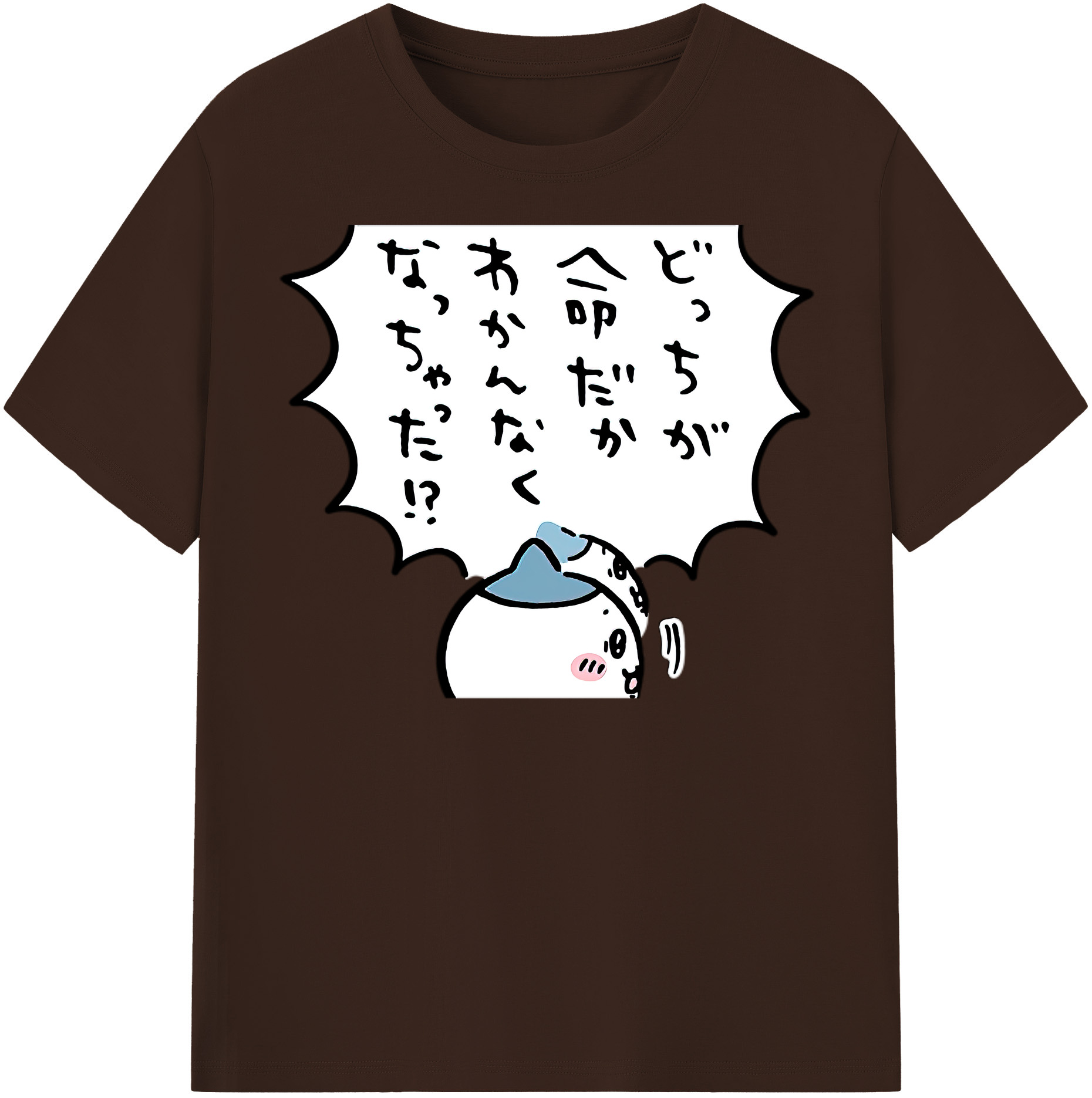 （画像用） ちいかわ ハチワレ Chii-kawa hachiware 綿100％半袖Tシャツ（フロントプリント）