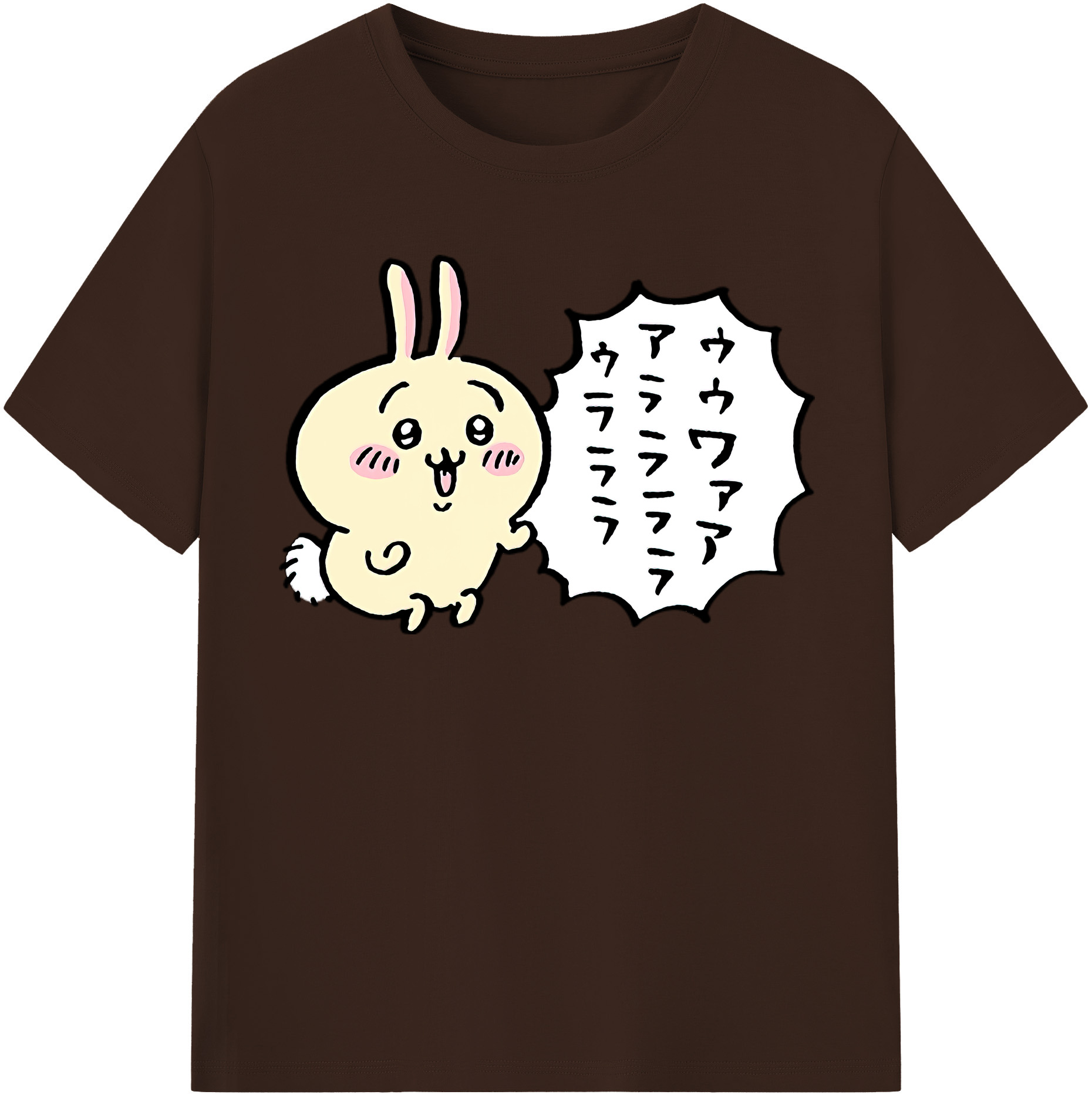 （画像用） ちいかわ うさぎ Chii-kawa usagi 綿100％半袖Tシャツ（フロントプリント）