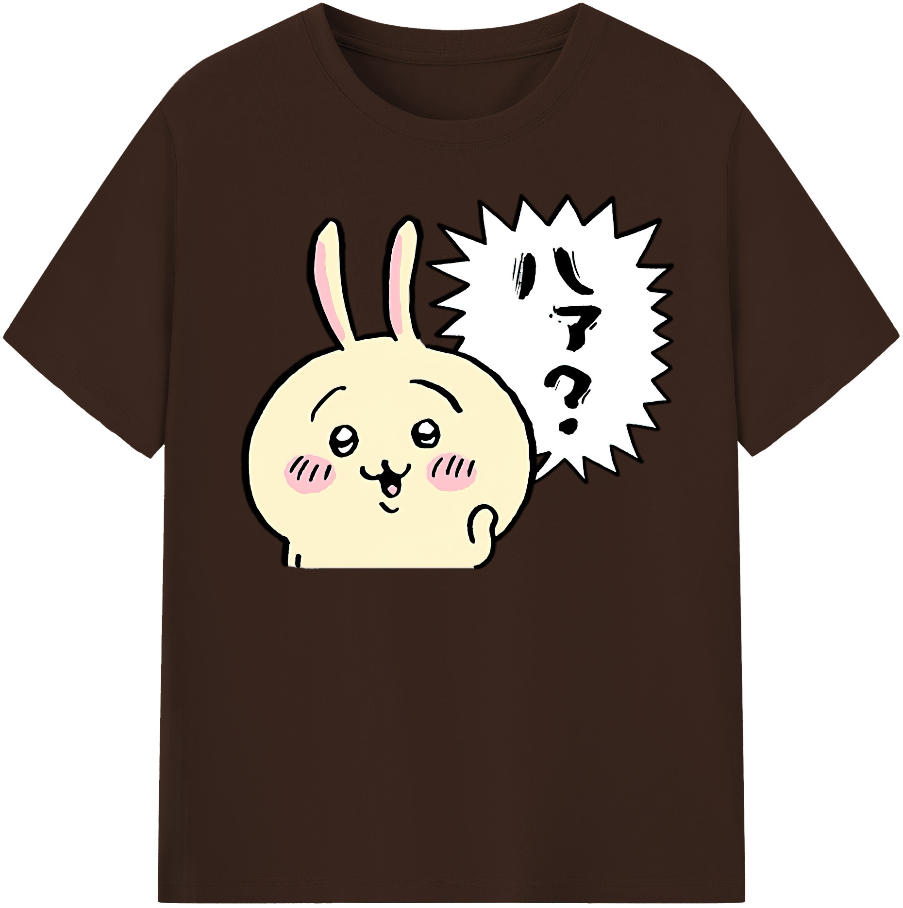 （画像用） ちいかわ うさぎ Chii-kawa usagi 綿100％半袖Tシャツ（フロントプリント）