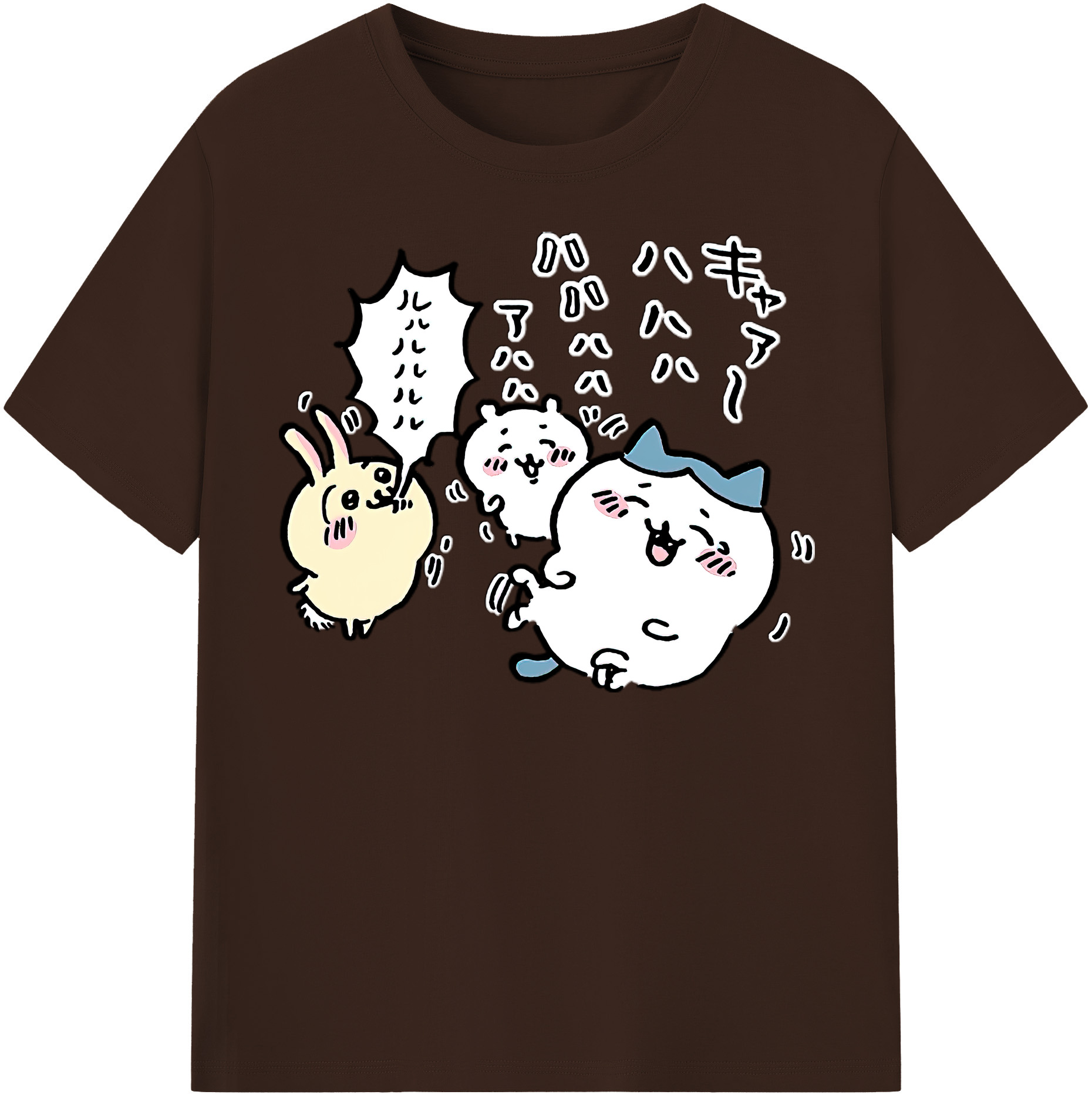 （画像用） ちいかわ うさぎ Chii-kawa usagi 綿100％半袖Tシャツ（フロントプリント）