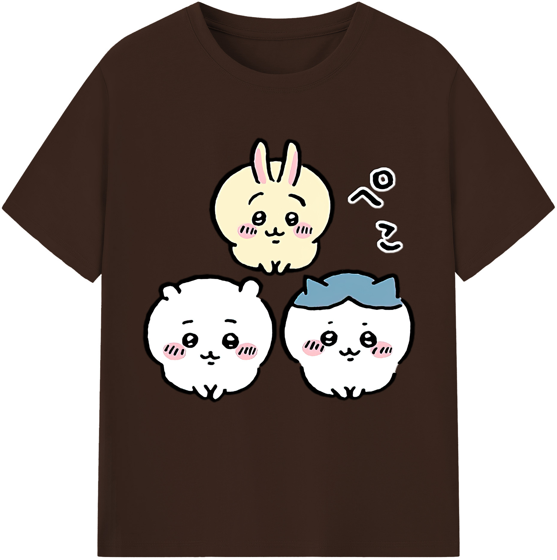 （画像用） ちいかわ うさぎ Chii-kawa usagi 綿100％半袖Tシャツ（フロントプリント）