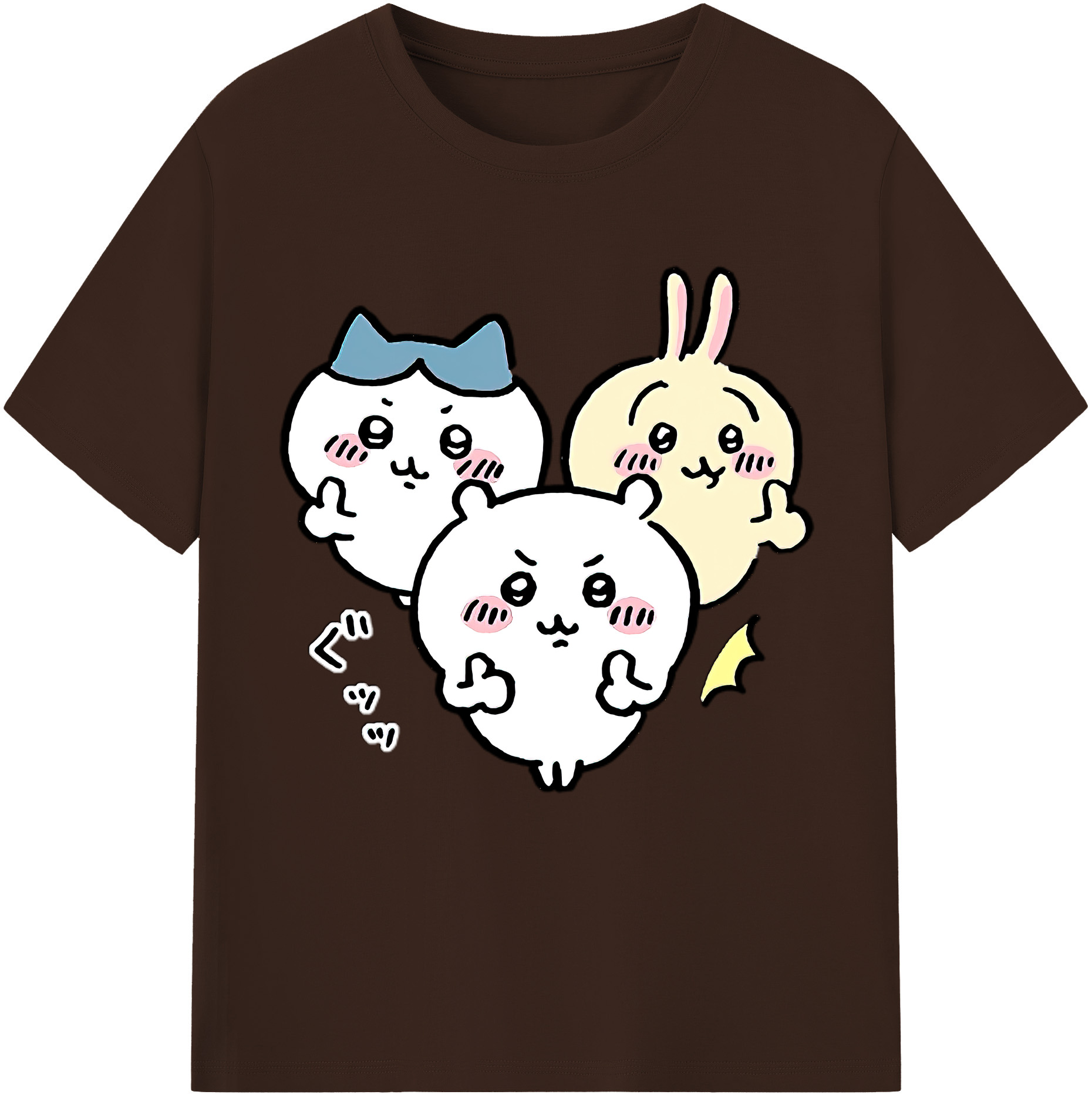 （画像用） ちいかわ うさぎ Chii-kawa usagi 綿100％半袖Tシャツ（フロントプリント）