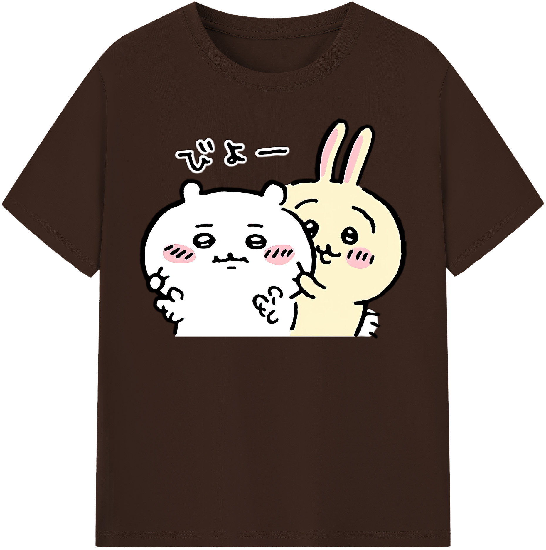 （画像用） ちいかわ うさぎ Chii-kawa usagi 綿100％半袖Tシャツ（フロントプリント）