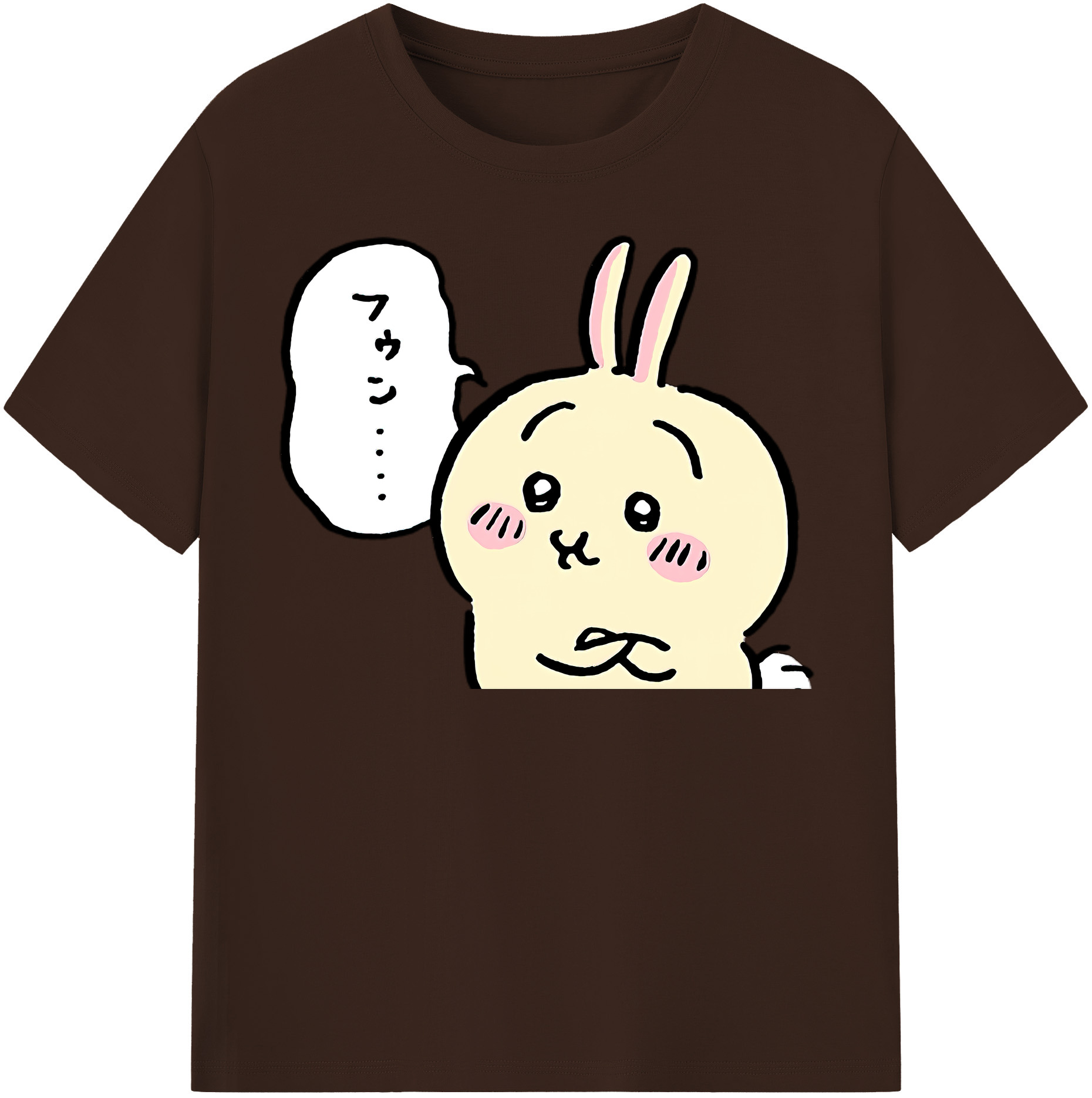（画像用） ちいかわ うさぎ Chii-kawa usagi 綿100％半袖Tシャツ（フロントプリント）