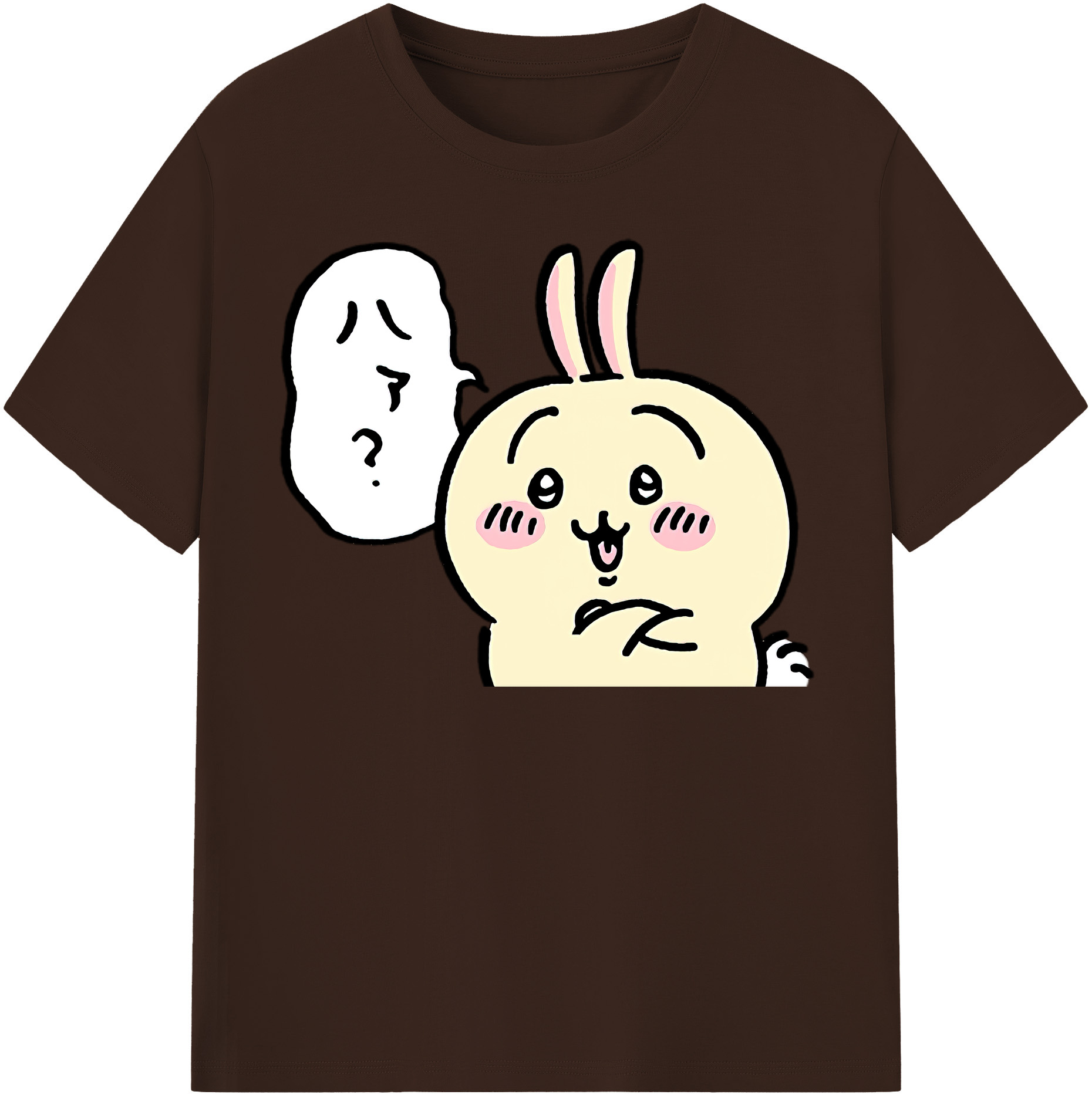 （画像用） ちいかわ うさぎ Chii-kawa usagi 綿100％半袖Tシャツ（フロントプリント）