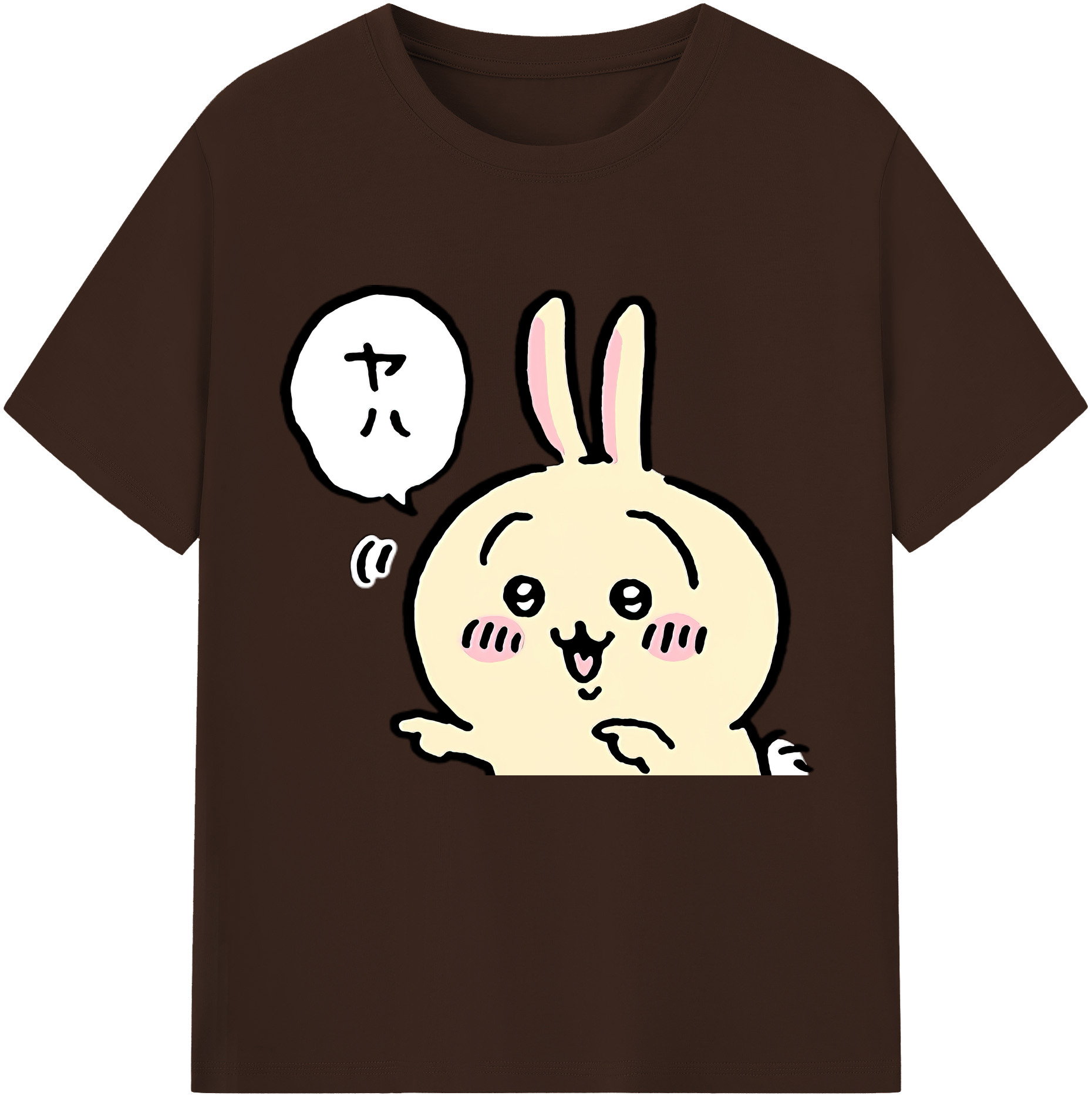 （画像用） ちいかわ うさぎ Chii-kawa usagi 綿100％半袖Tシャツ（フロントプリント）