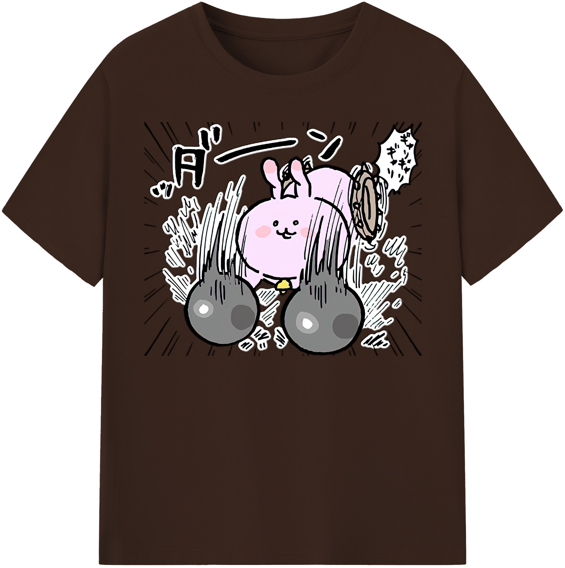 （画像用） ちいかわ うさぎ Chii-kawa usagi 綿100％半袖Tシャツ（フロントプリント）
