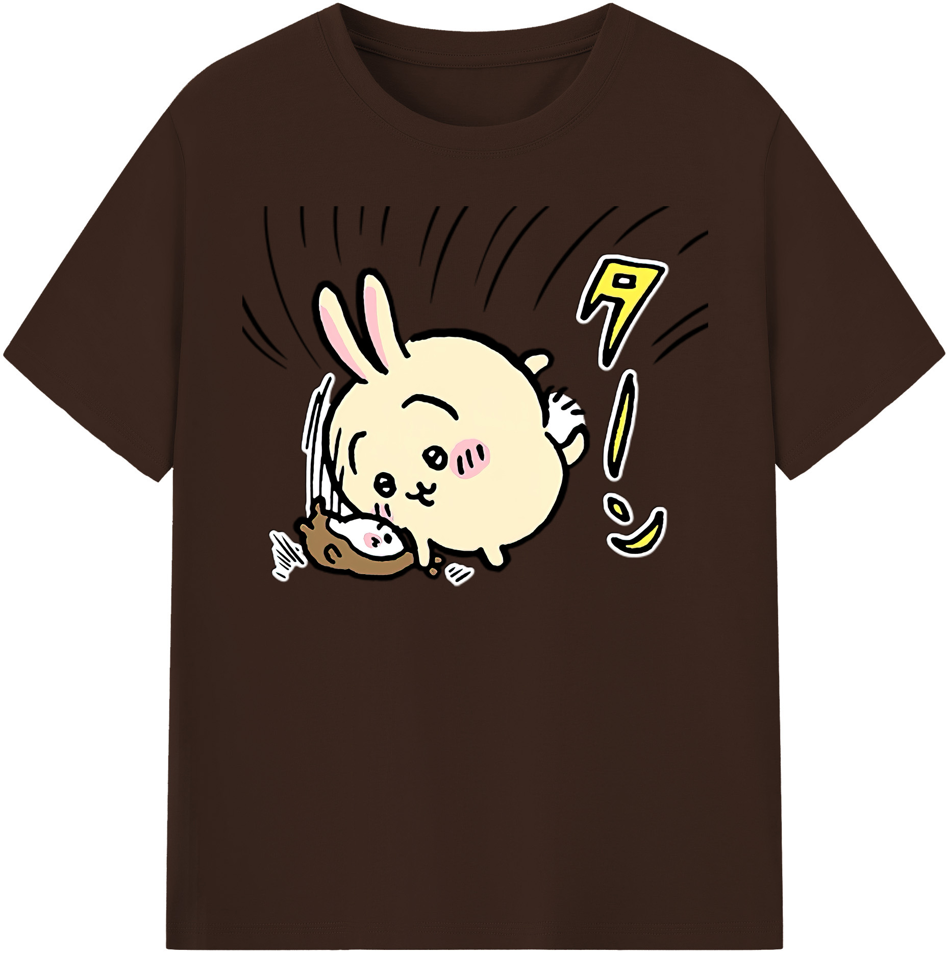 （画像用） ちいかわ うさぎ Chii-kawa usagi 綿100％半袖Tシャツ（フロントプリント）