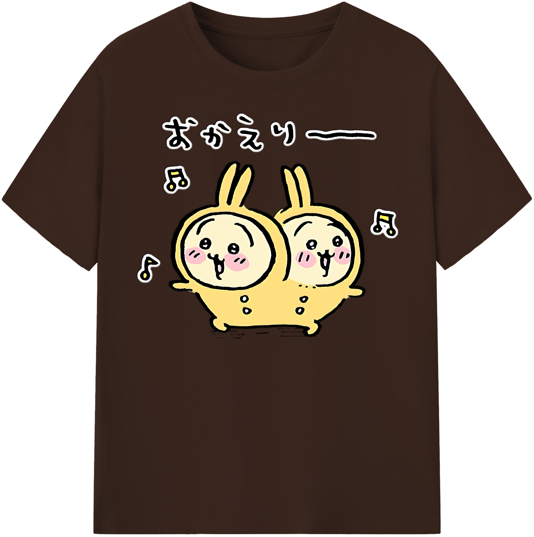 （画像用） ちいかわ うさぎ Chii-kawa usagi 綿100％半袖Tシャツ（フロントプリント）
